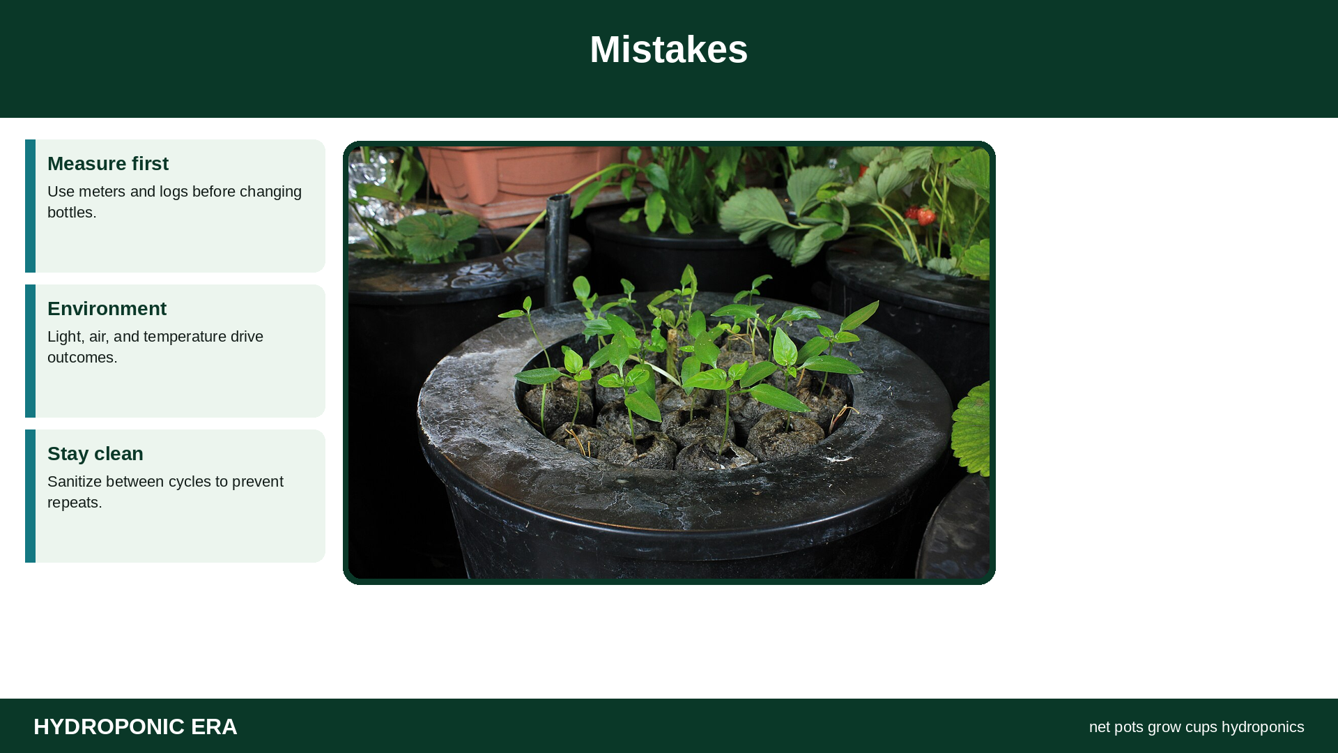Mistakes — HydroponicEra tip card graphic