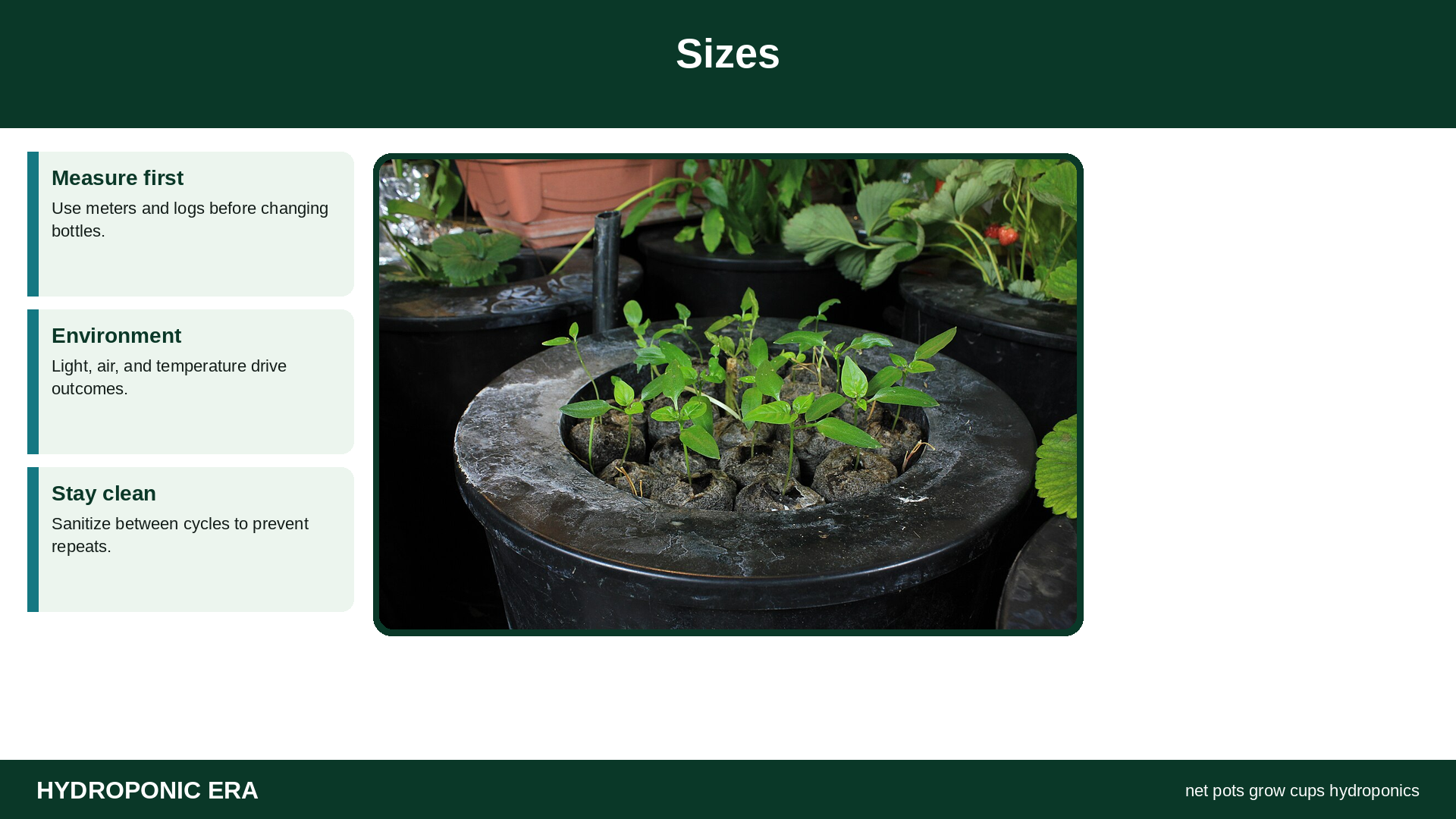 Sizes — HydroponicEra tip card graphic