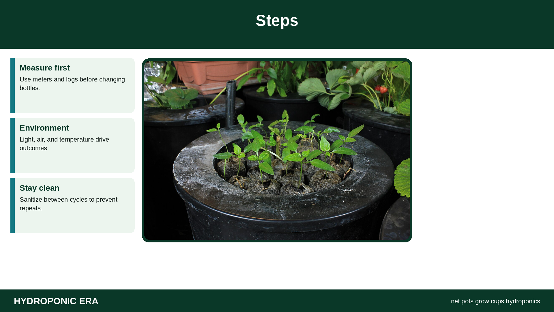 Steps — HydroponicEra tip card graphic