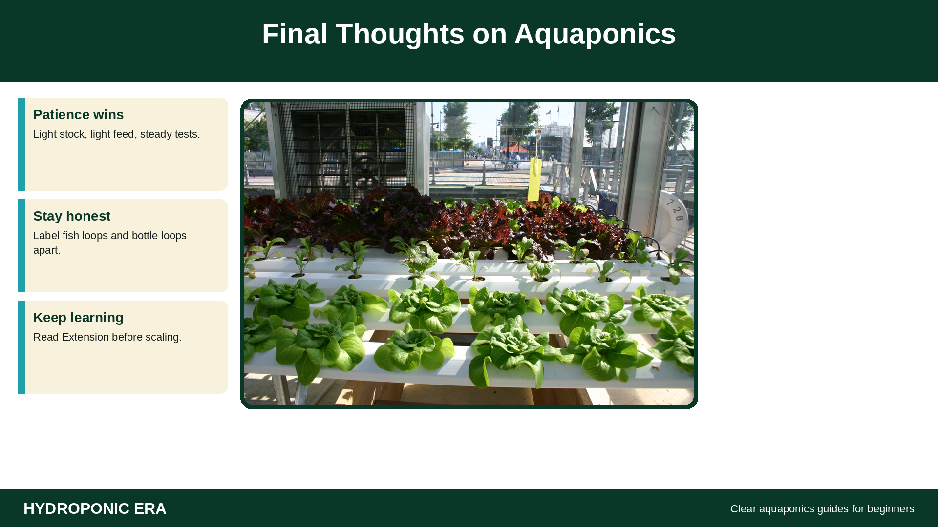 Final thoughts on aquaponics with healthy leafy greens