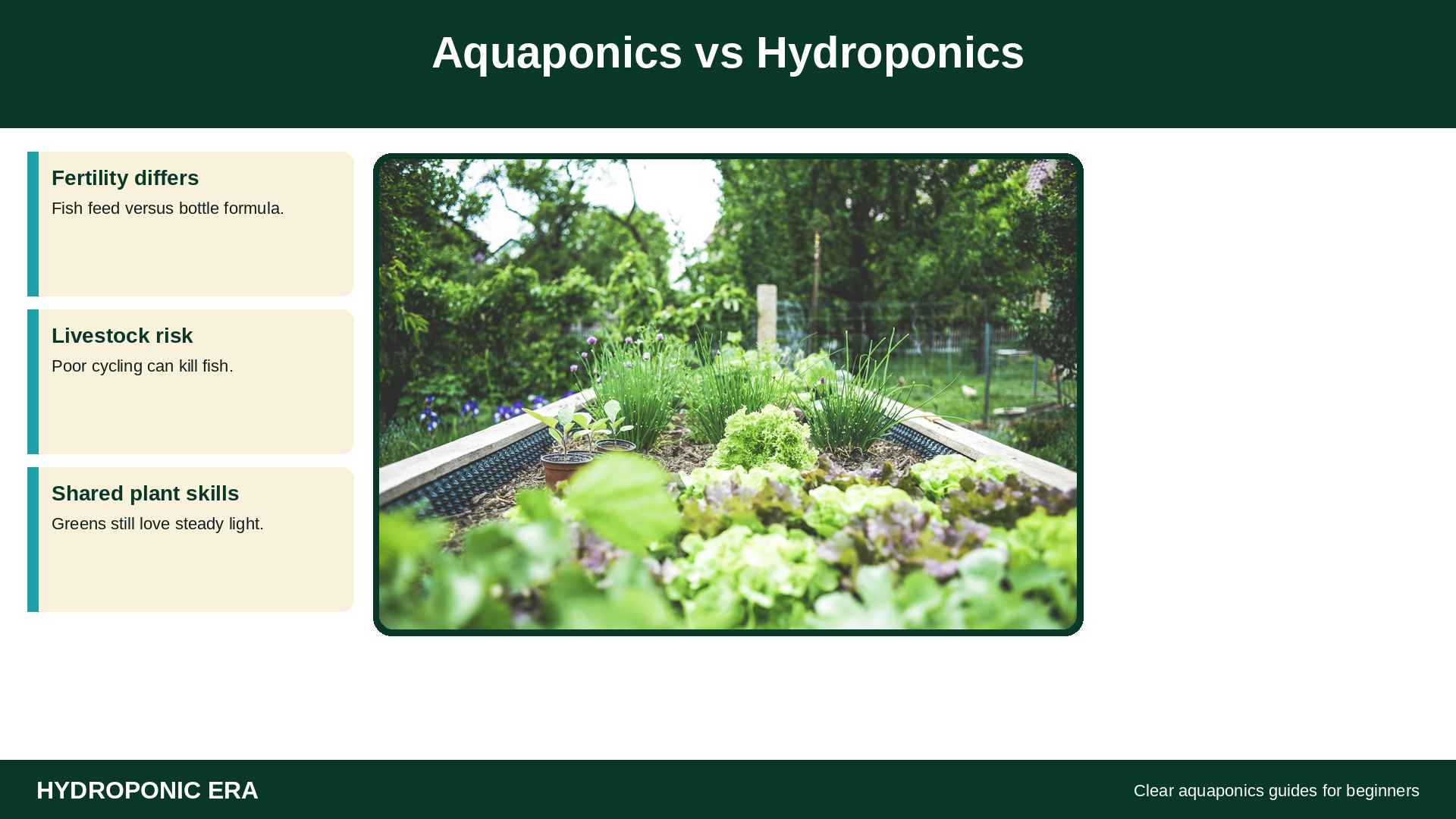 Aquaponics versus hydroponics: soilless indoor garden comparison
