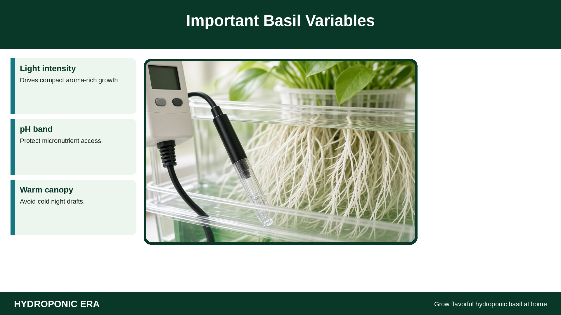 Meter with basil growing variable tip cards