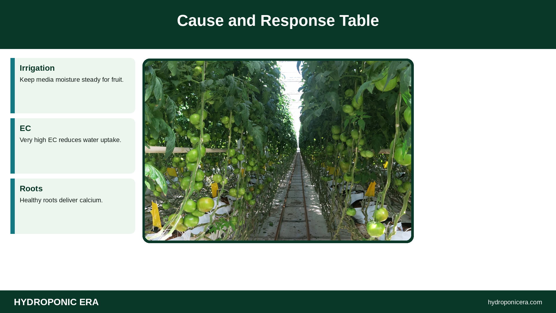 Cause and Response Table — HydroponicEra tip card graphic