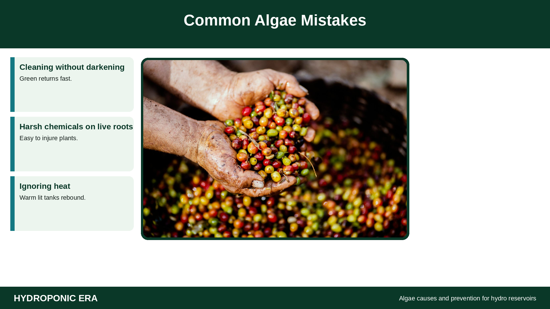 Stressed leaves with common algae mistake tip cards