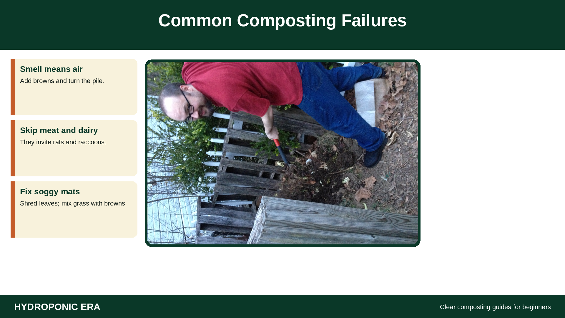 Common composting failures: fixing a smelly or soggy compost pile