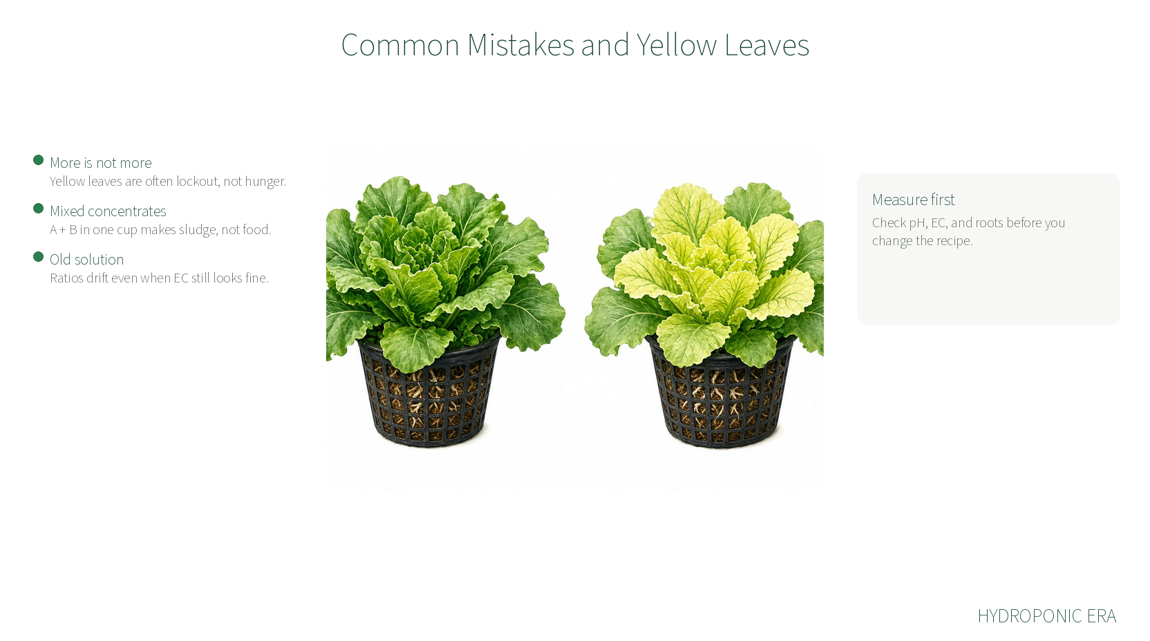 Common hydroponic nutrient mistakes and yellow leaves