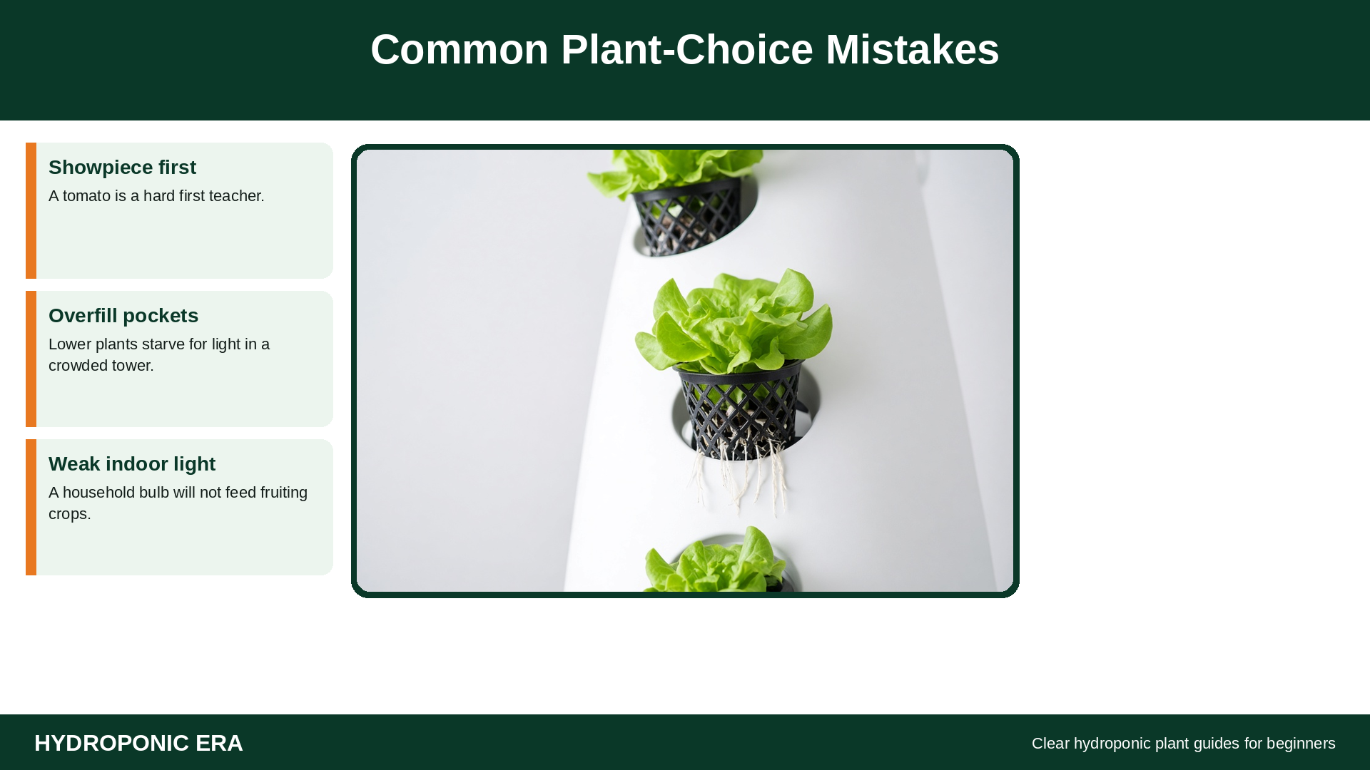 Common mistakes when choosing hydroponic plants for a first system
