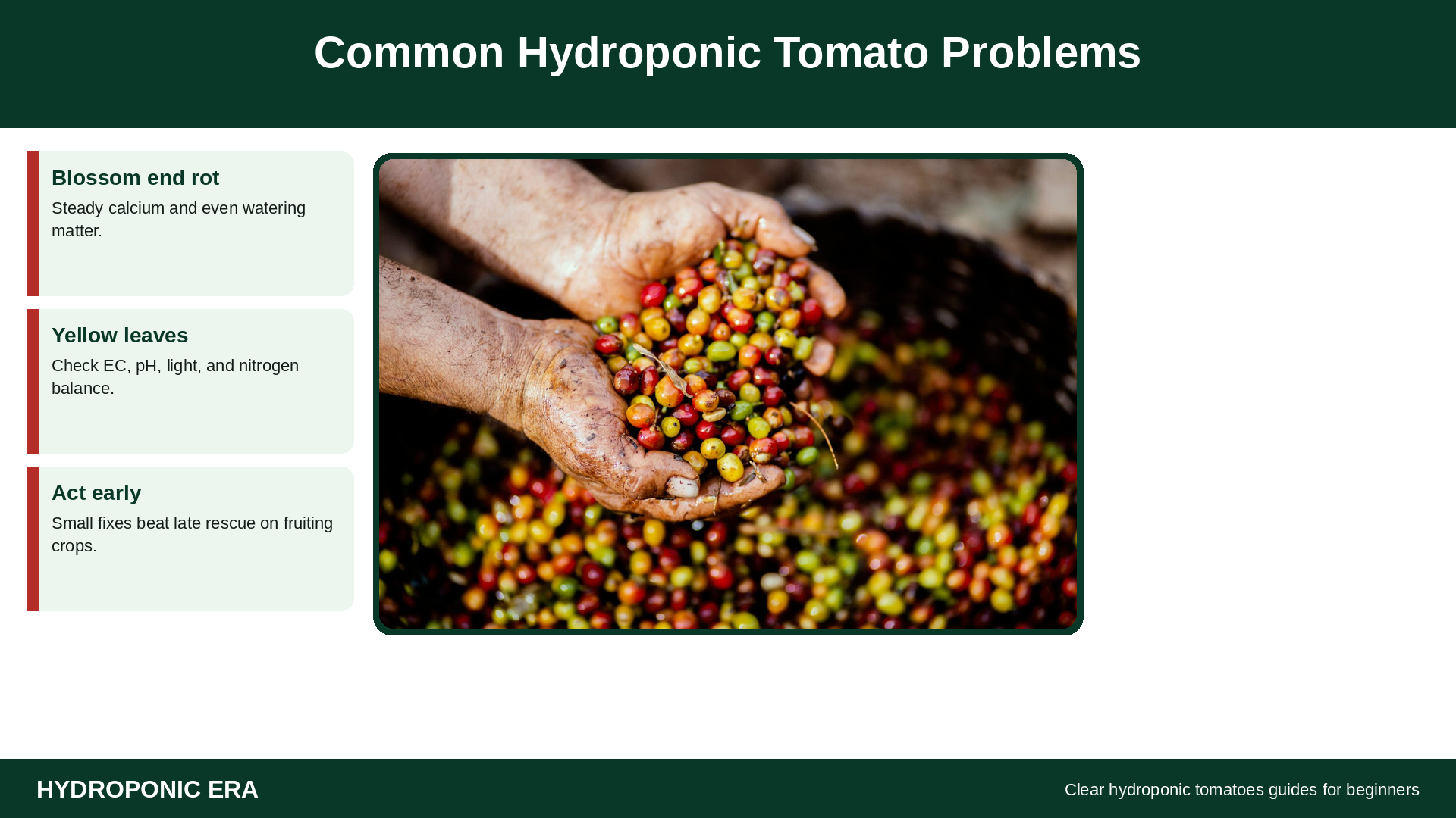 Common problems with hydroponic tomatoes including yellow leaves