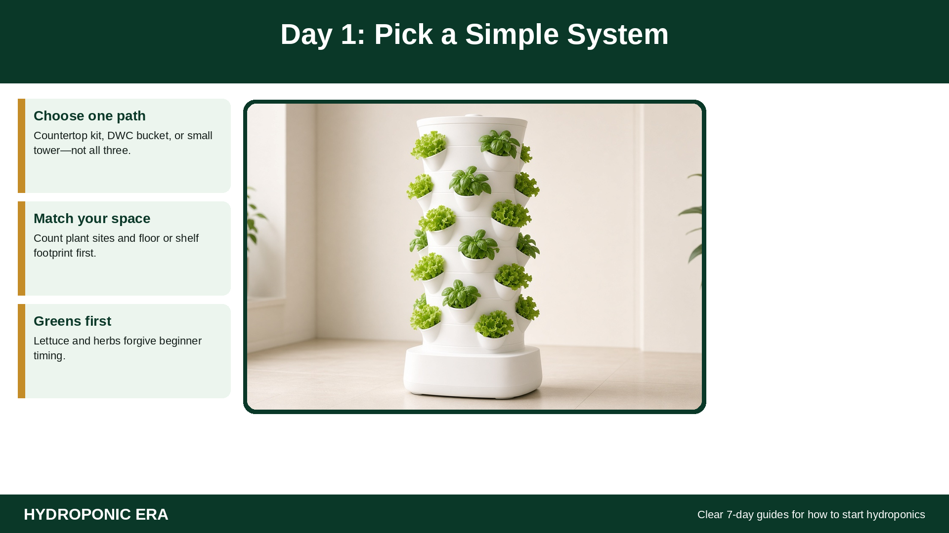 Day 1 how to start hydroponics by picking a simple system