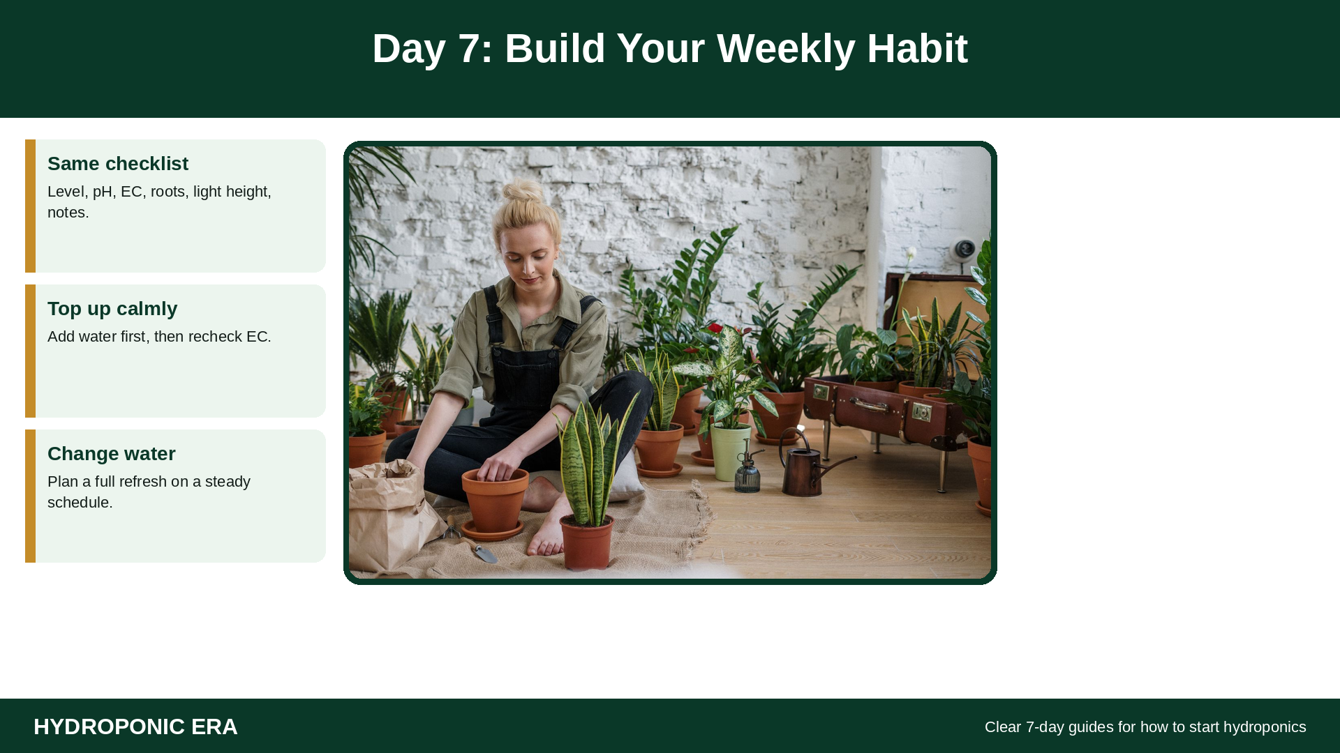 Day 7 weekly habit after how to start hydroponics