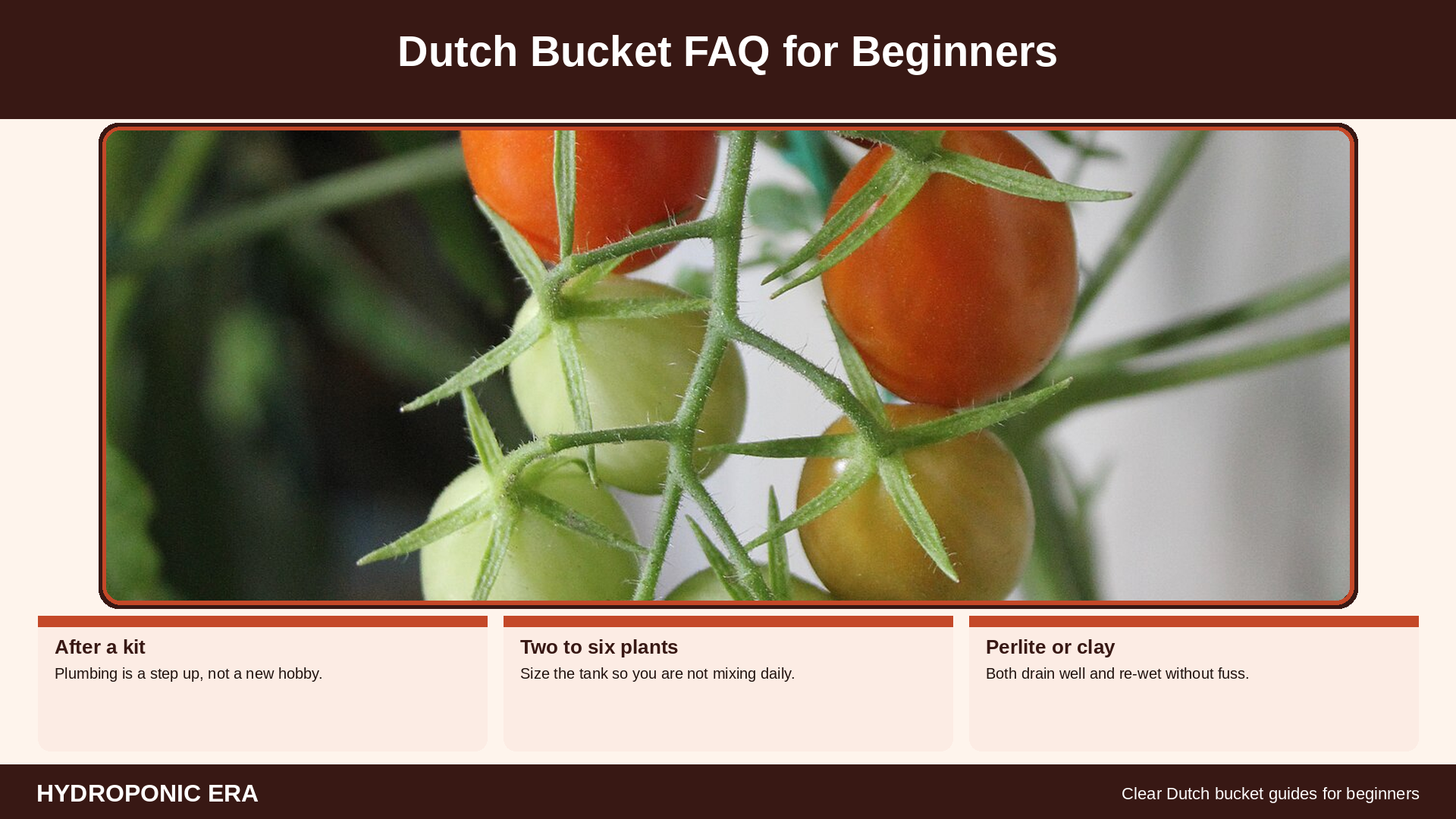 Dutch bucket FAQ for beginners growing fruiting hydroponic crops