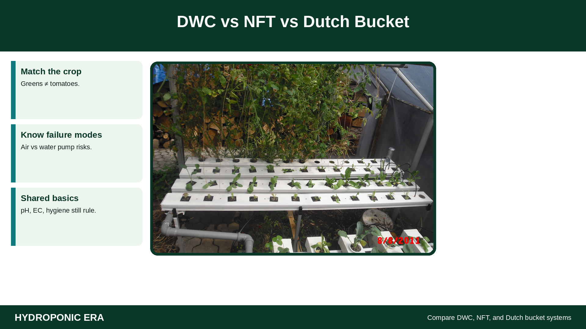DWC vs NFT vs Dutch bucket guide
