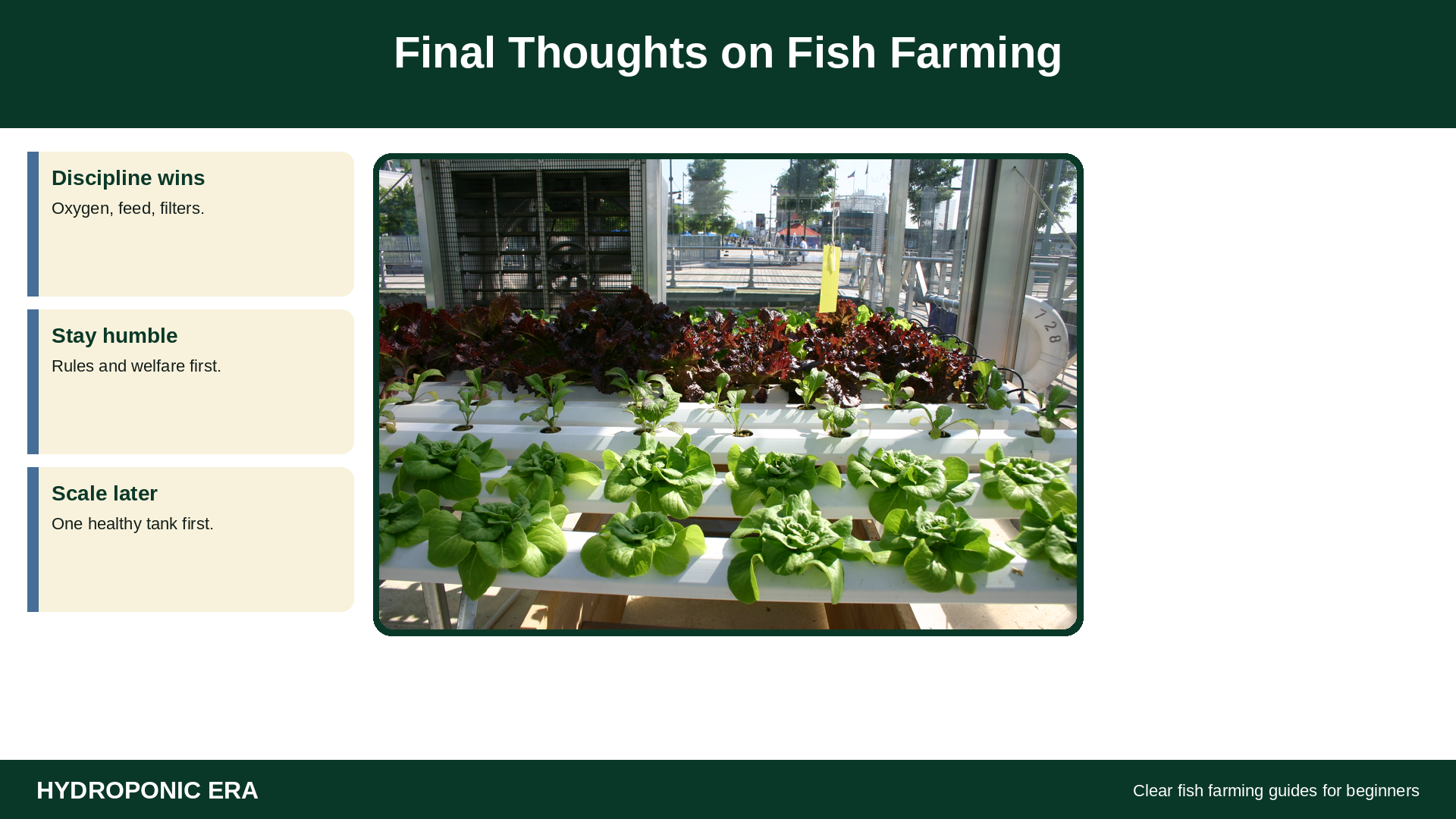 Final thoughts on fish farming with healthy leafy production