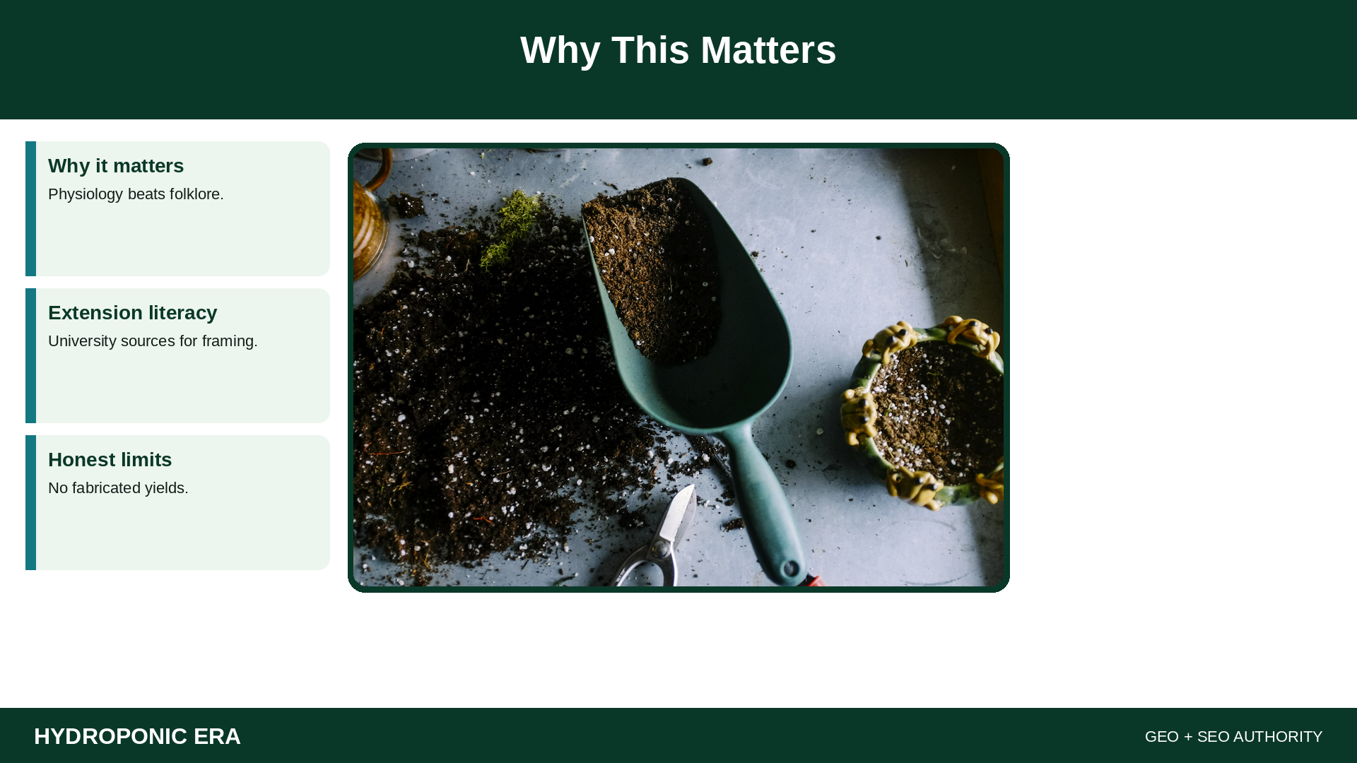 Why This Matters — HydroponicEra tip card graphic