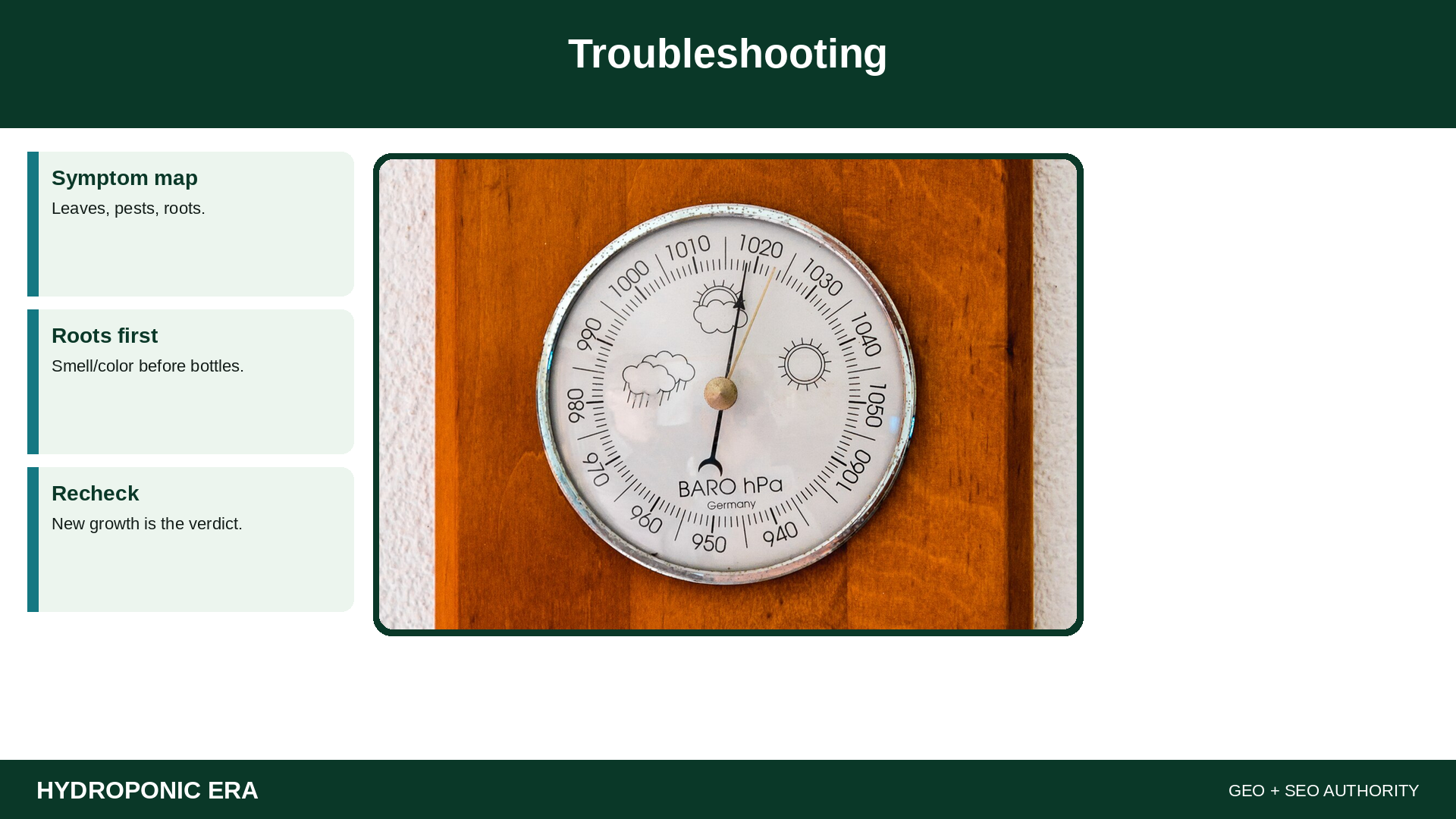 Troubleshooting — HydroponicEra tip card graphic