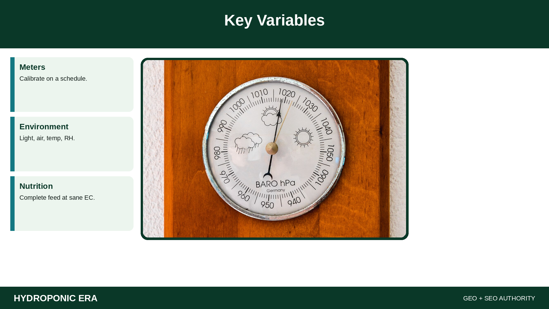 Key Variables — HydroponicEra tip card graphic