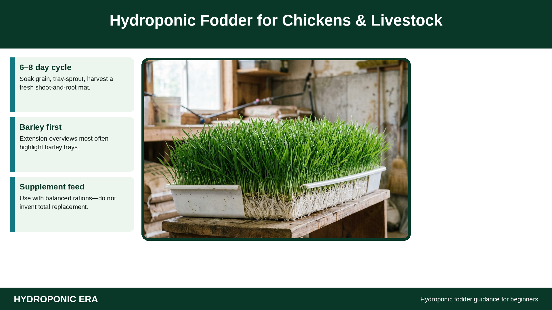 hydroponic fodder for chickens and livestock beginner guide