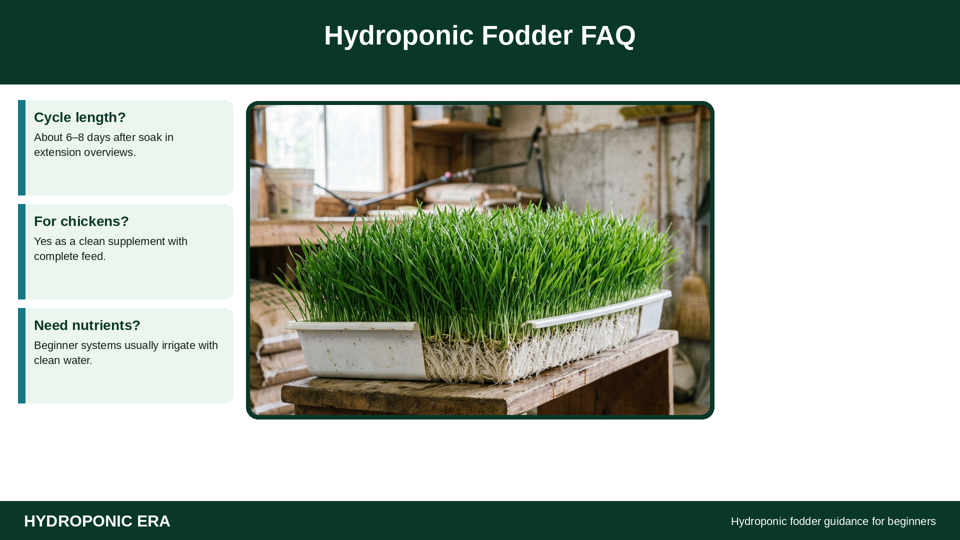 hydroponic fodder FAQs sprouted barley tray for beginners