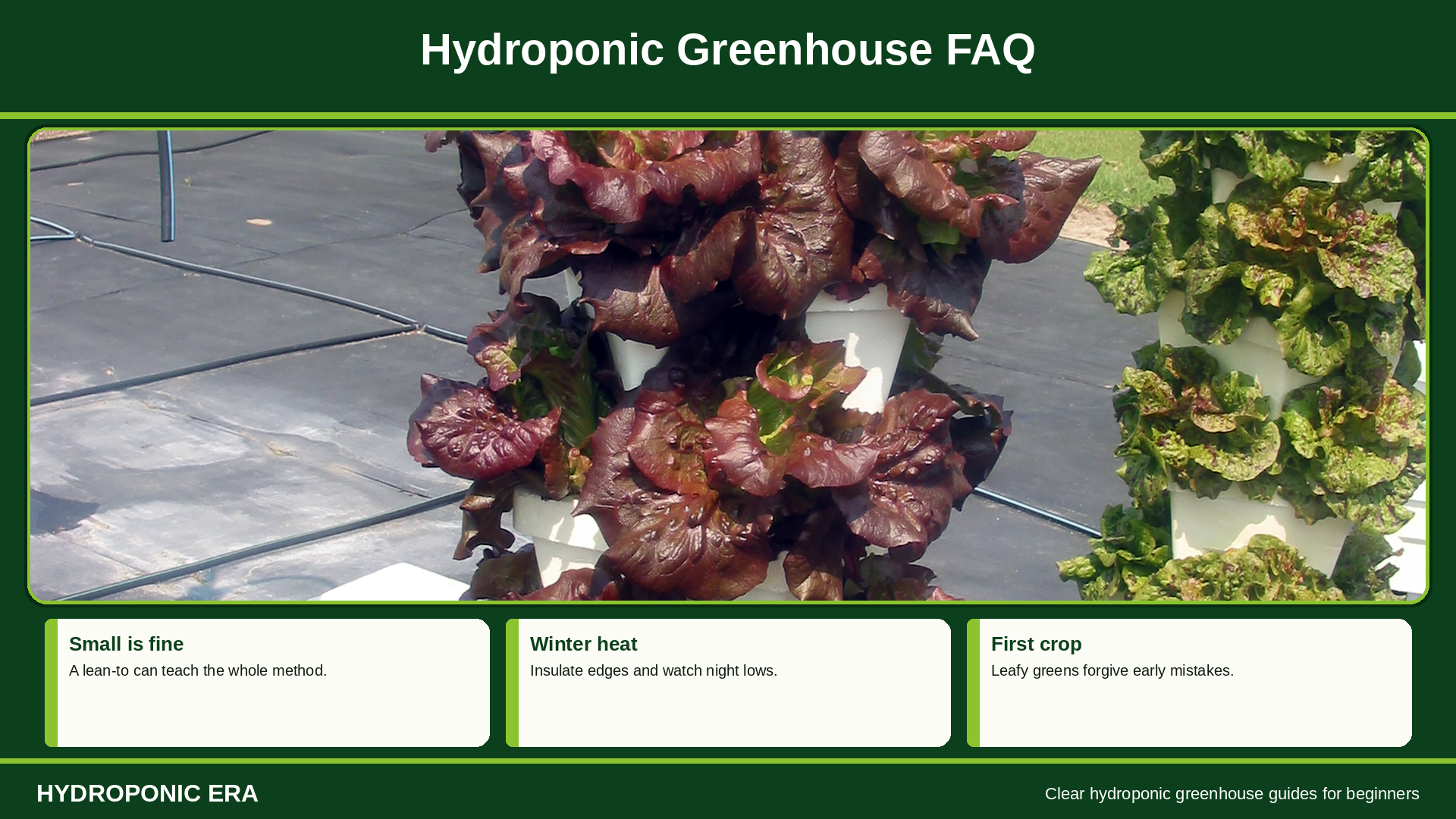 Hydroponic greenhouse FAQ for beginners in hobby and lean-to houses
