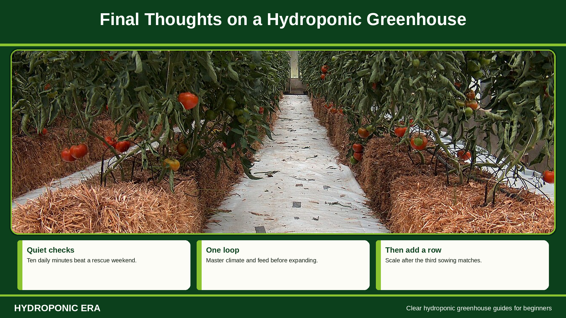 Final thoughts on a calm home hydroponic greenhouse for leafy harvests