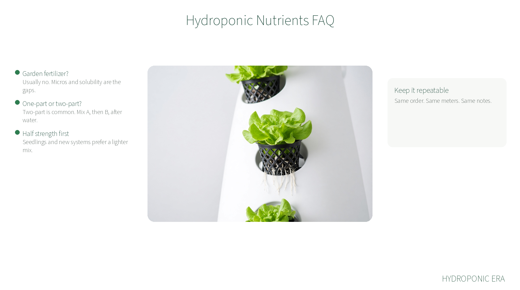 Hydroponic nutrients FAQ for beginners