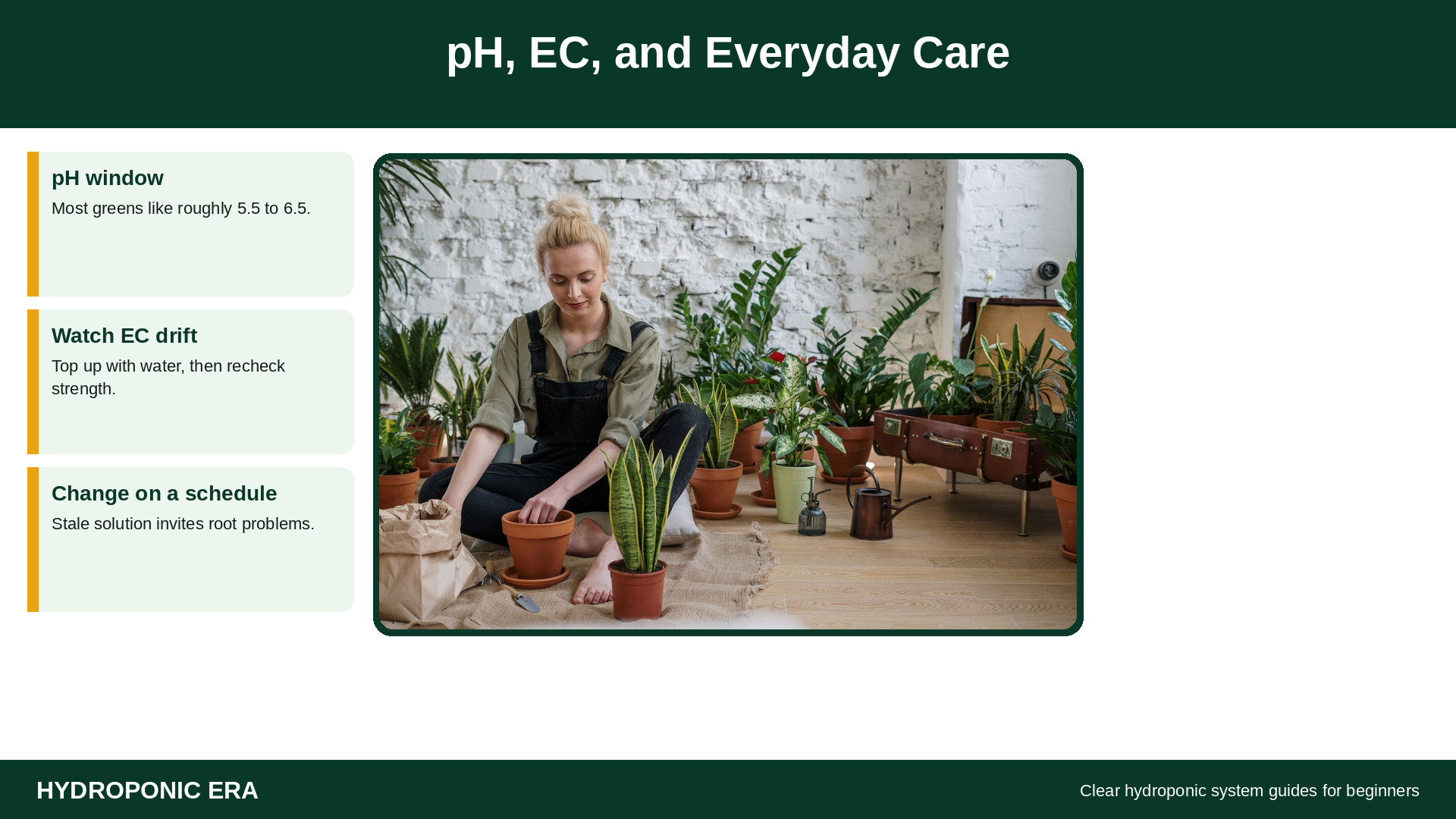pH EC and care for a hydroponic system growing basil
