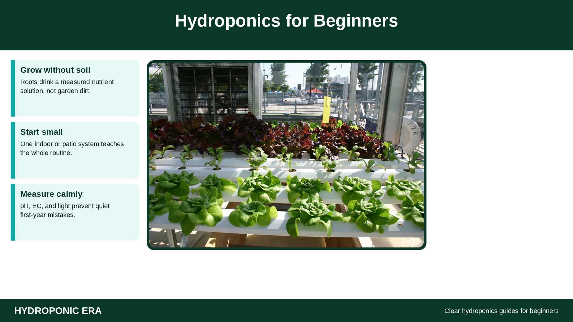 Hydroponics for beginners: lettuce growing without soil in channels
