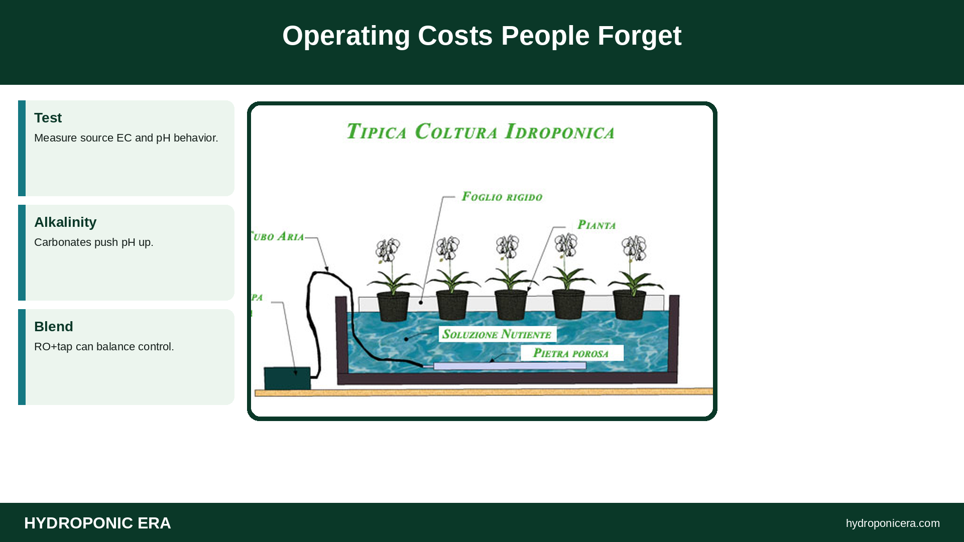 Operating Costs People Forget — HydroponicEra tip card graphic