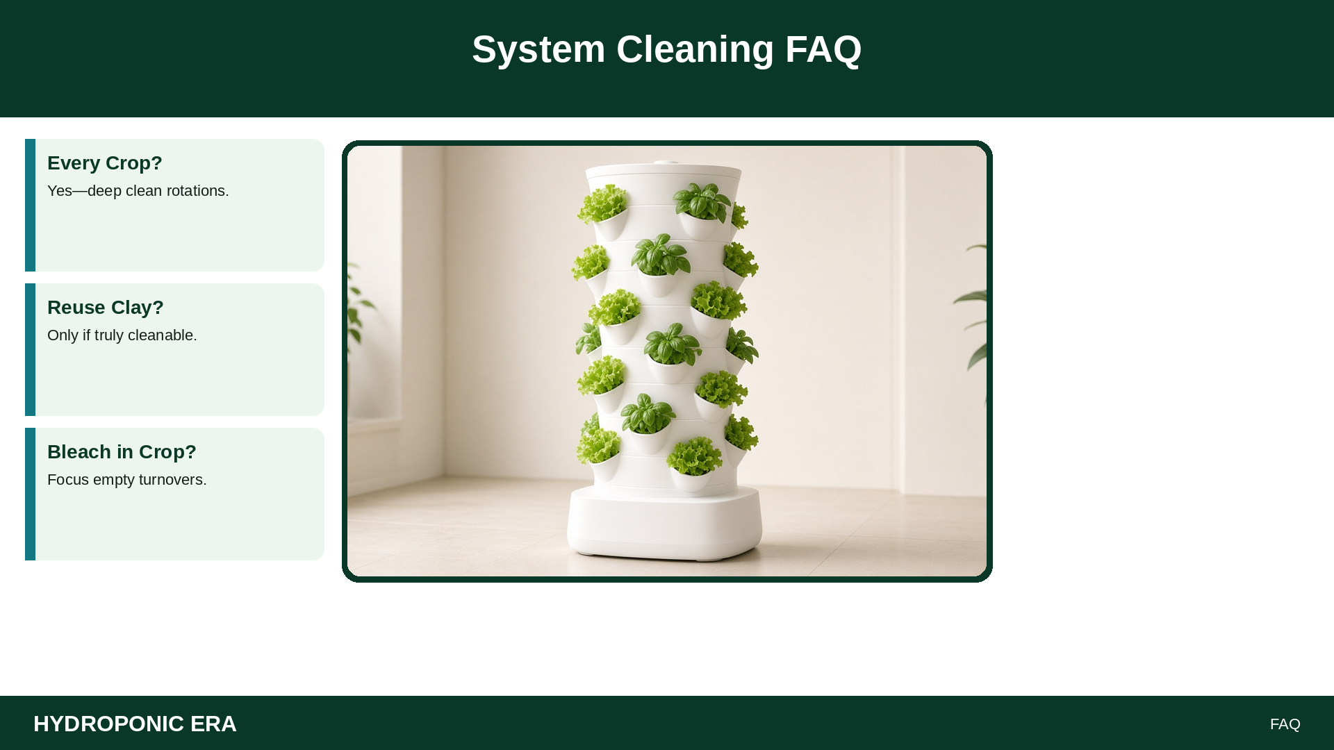System Cleaning FAQ — HydroponicEra tip card graphic