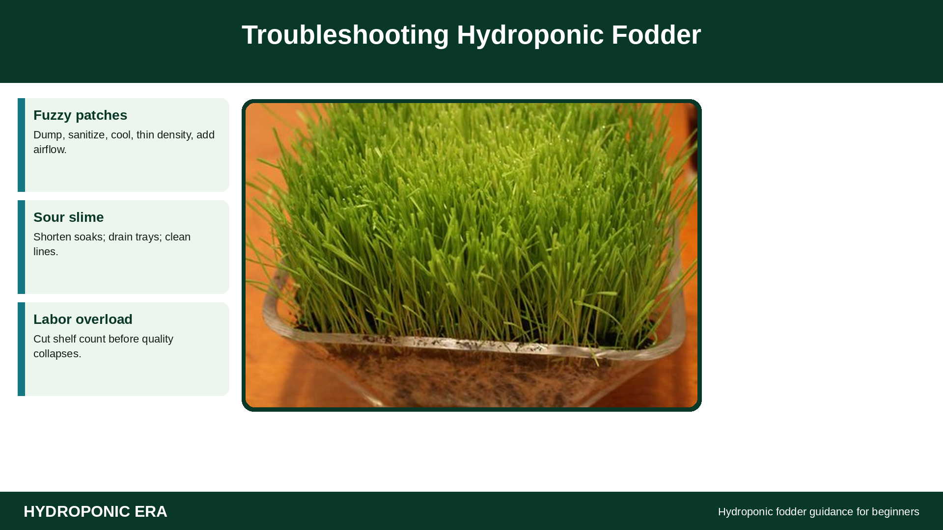 troubleshooting hydroponic fodder root mat problems