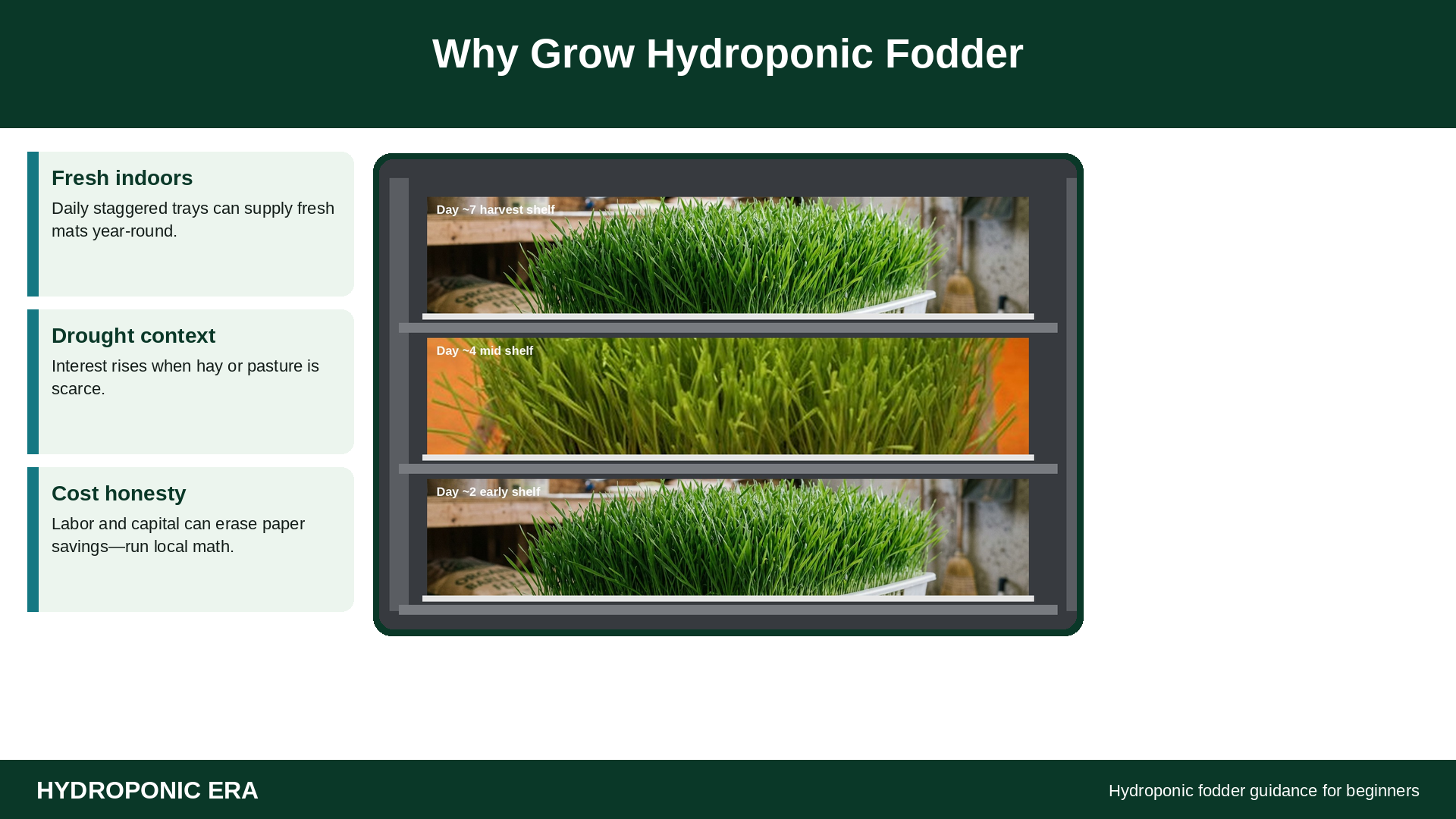 stacked trays and racks for hydroponic fodder