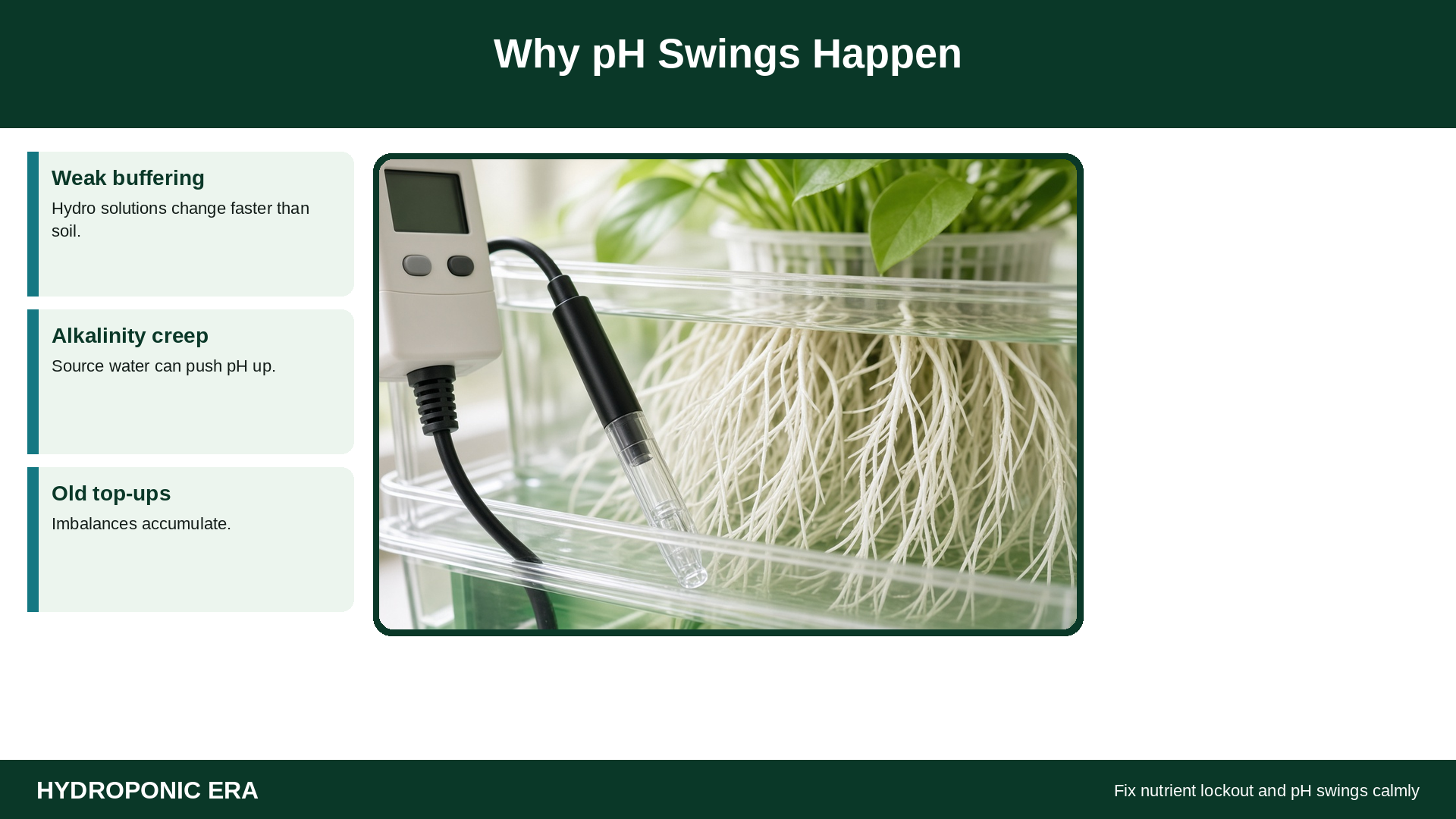pH meter with tip cards on hydroponic pH swings