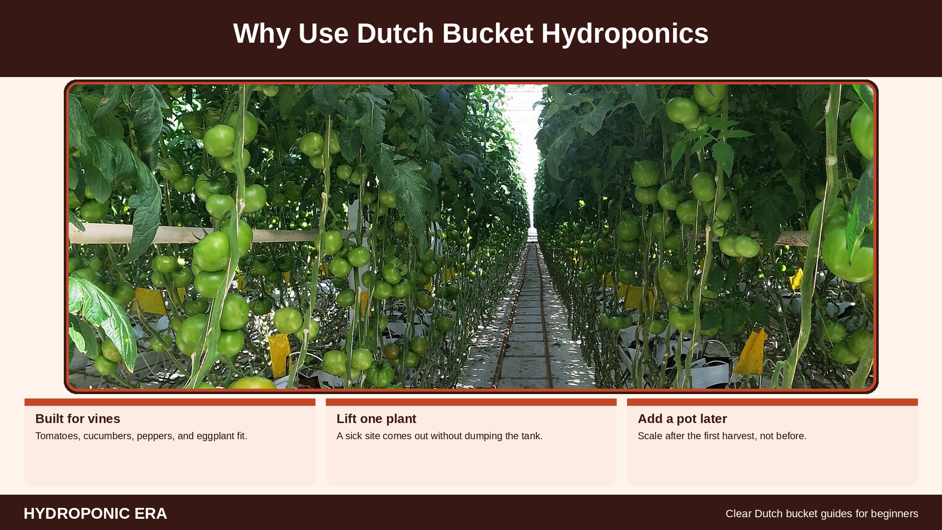Why use Dutch bucket hydroponics for tomatoes and cucumbers