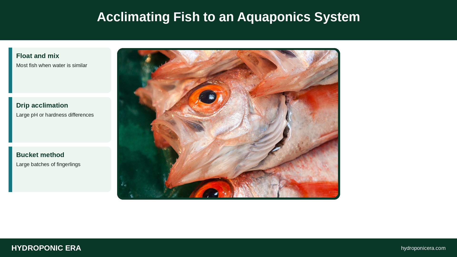 acclimating fish — Acclimating Fish to an Aquaponics System