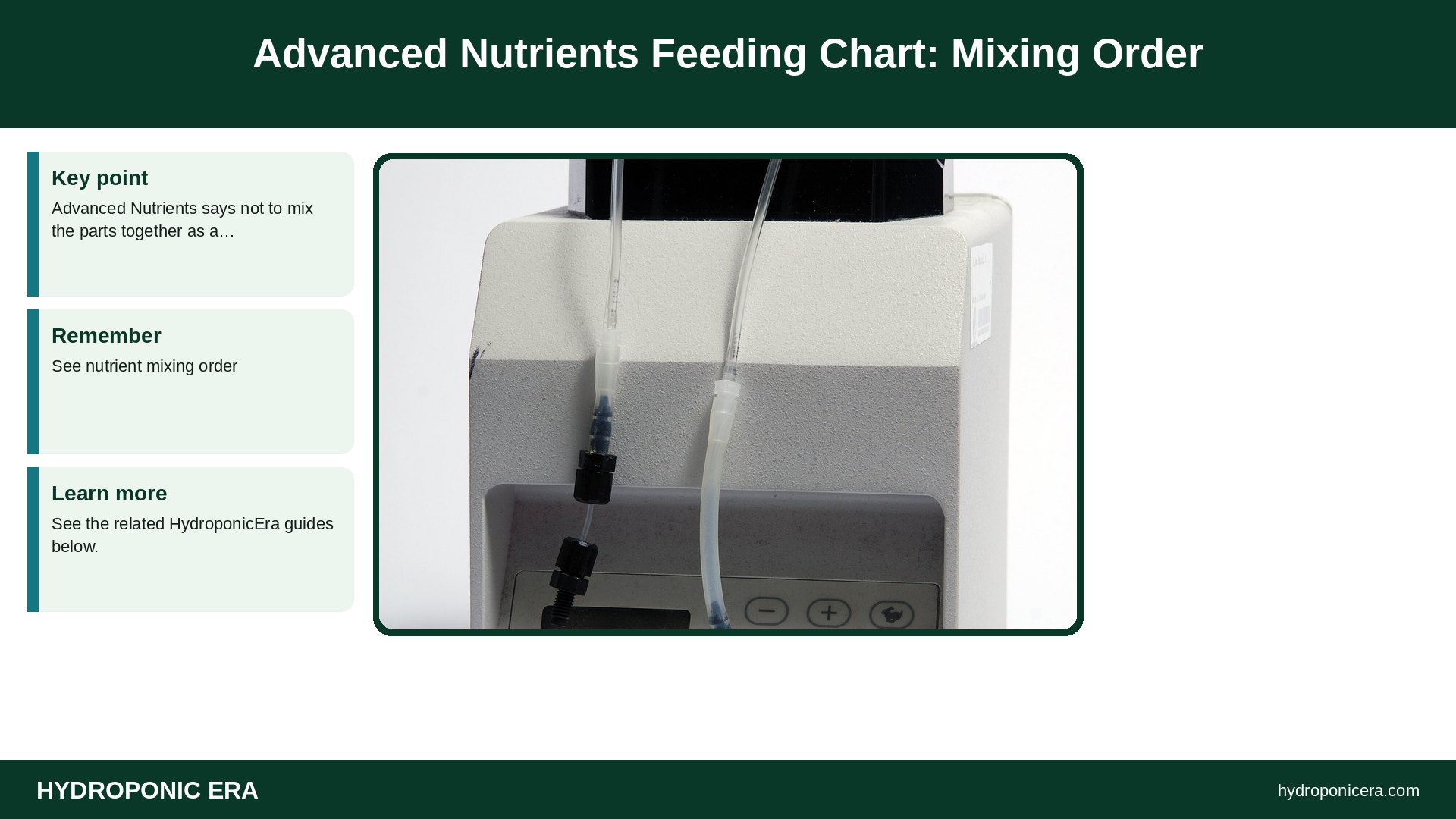 advanced nutrients feeding chart — Advanced Nutrients Feeding Chart: Mixing Order