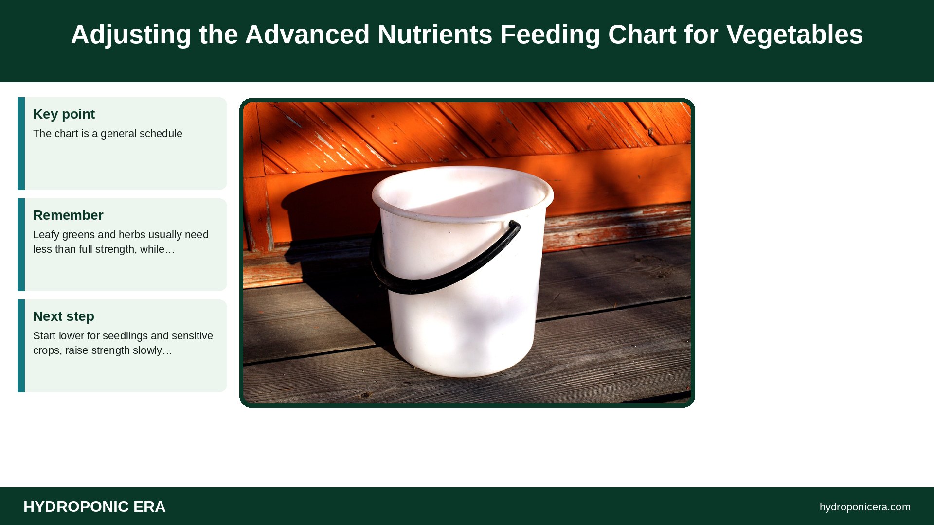 advanced nutrients feeding chart — Adjusting the Advanced Nutrients Feeding Chart for Vegetables
