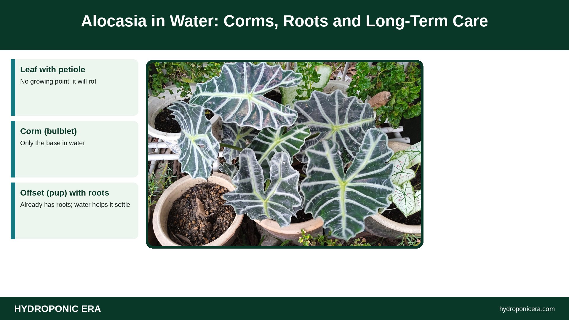 alocasia in water — Alocasia in Water: Corms, Roots and Long-Term Care