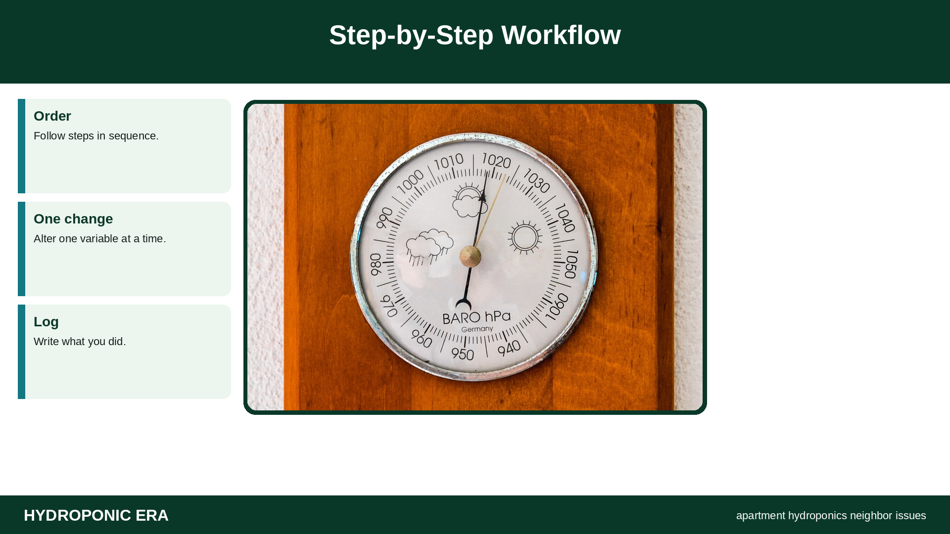 apartment neighbor management — apartment hydroponics neighbor issues: Step-by-Step Workflow