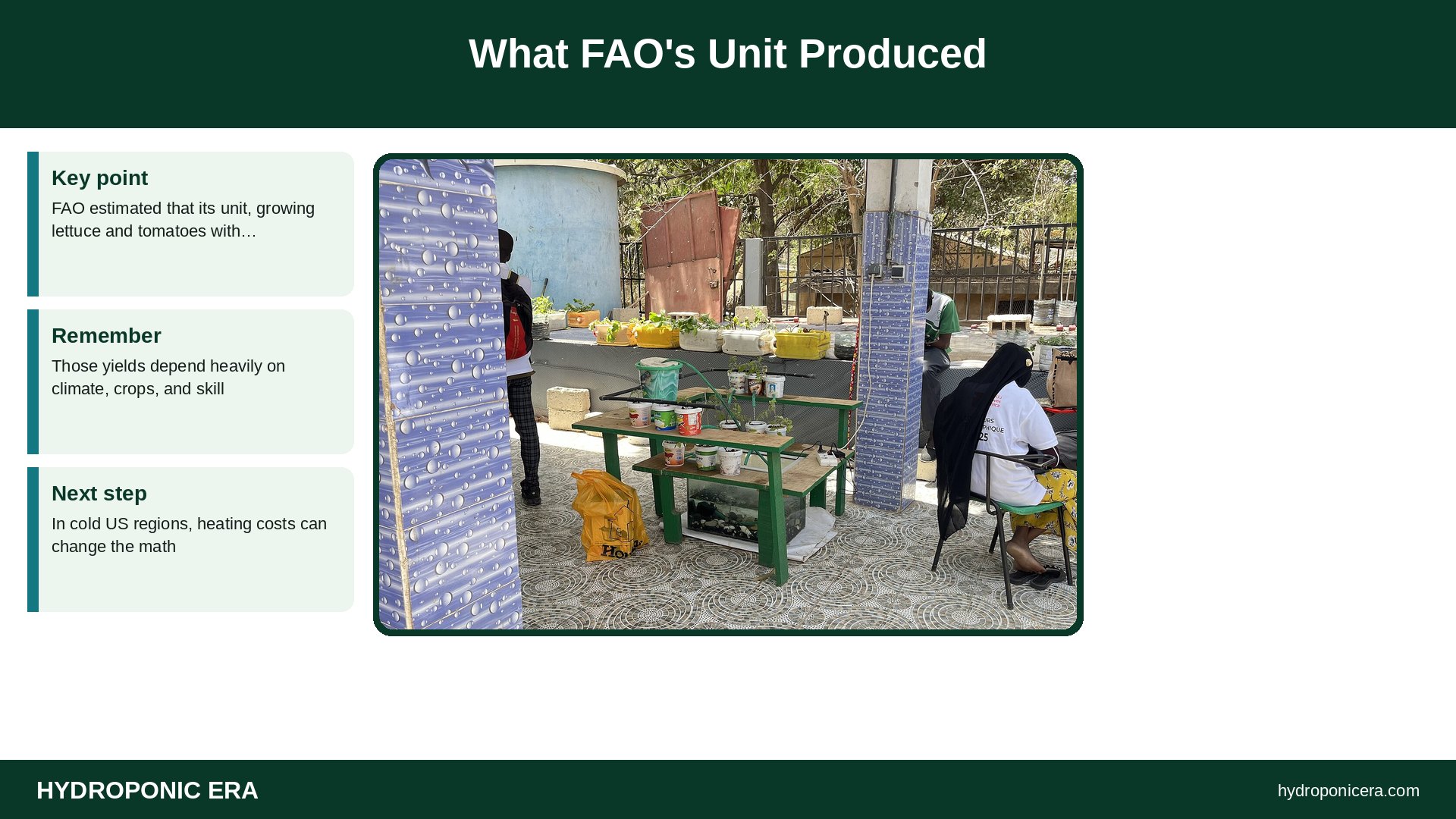aquaponics cost — What FAO's Unit Produced