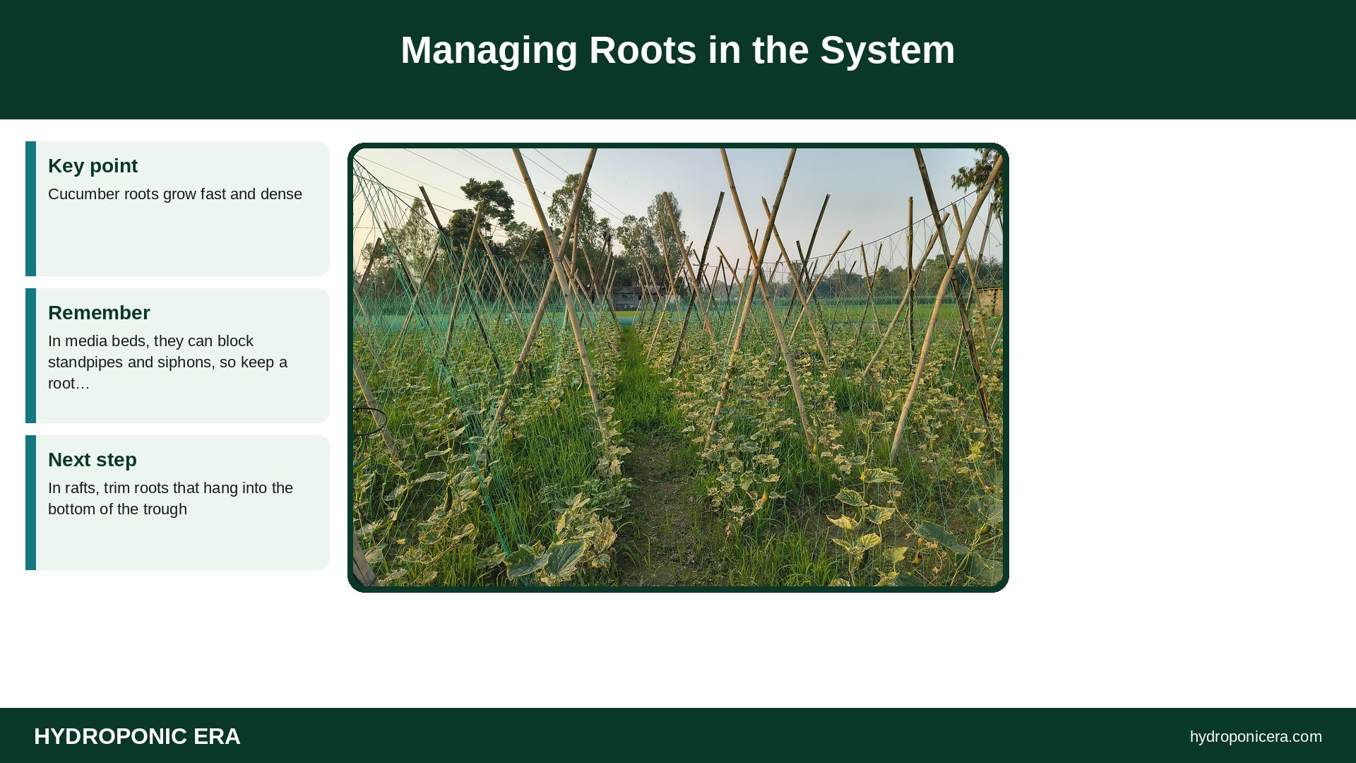 aquaponics cucumbers — Managing Roots in the System