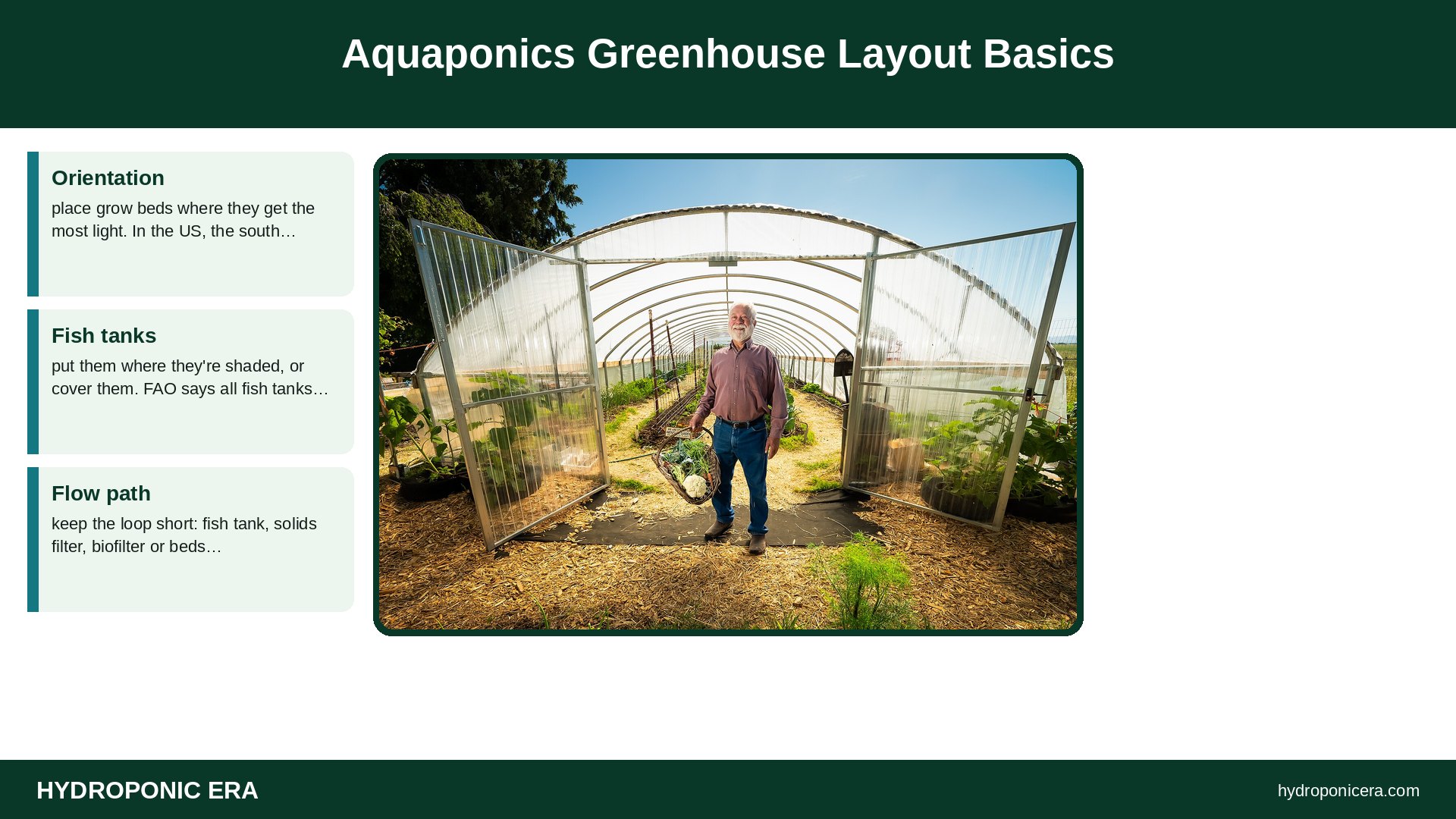 aquaponics greenhouse — Aquaponics Greenhouse Layout Basics