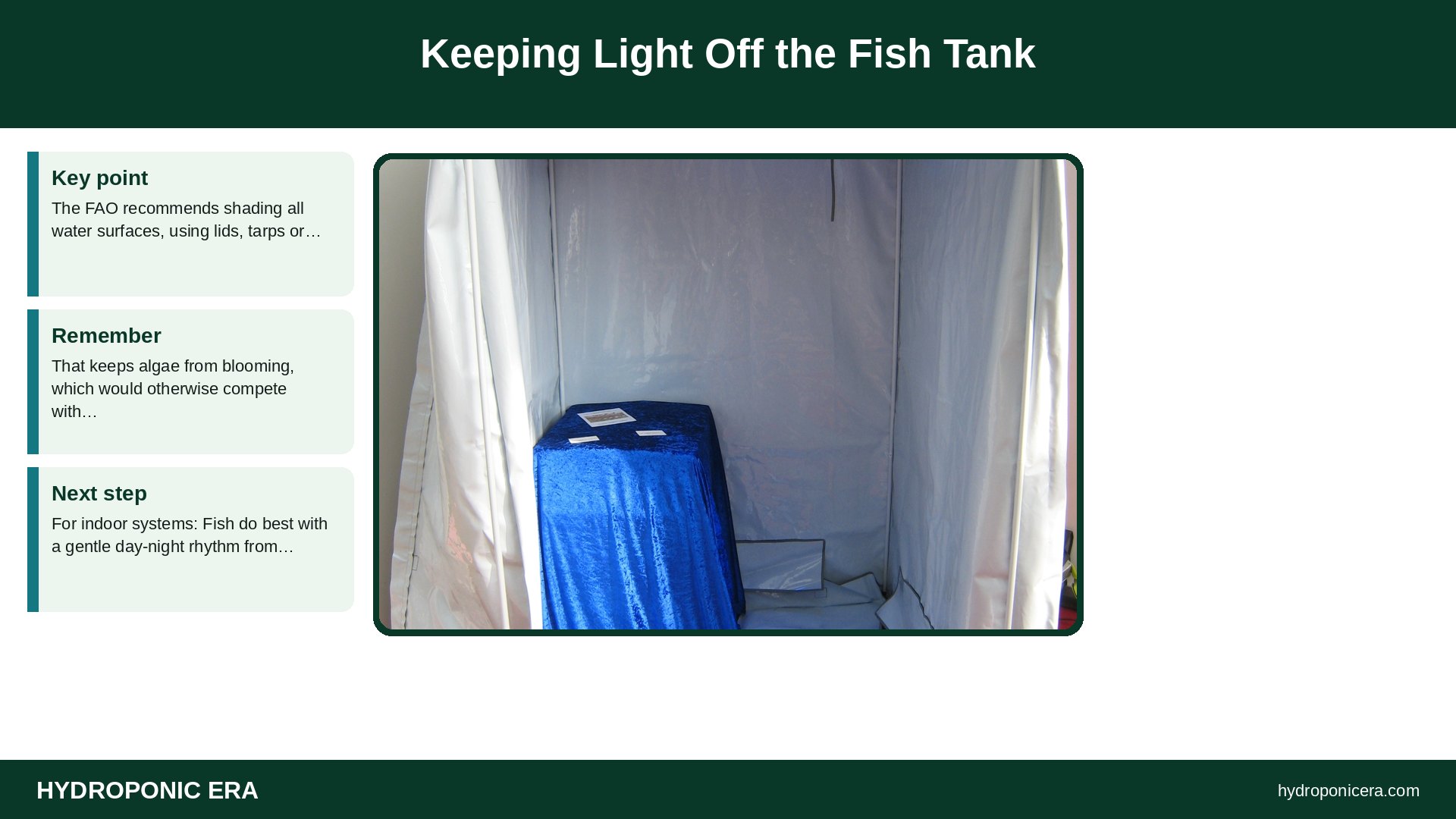 aquaponics grow lights — Keeping Light Off the Fish Tank