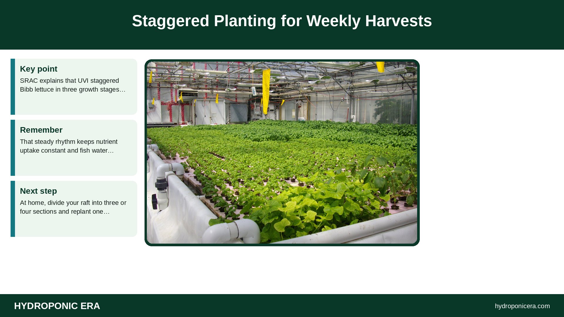 aquaponics lettuce — Staggered Planting for Weekly Harvests
