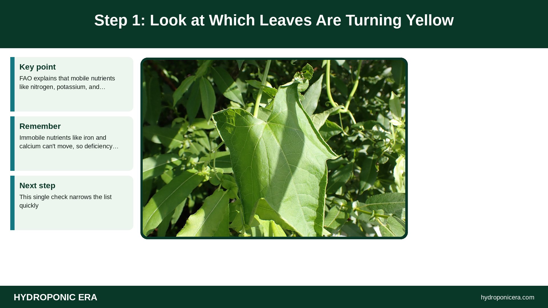 aquaponics plants turning yellow — Step 1: Look at Which Leaves Are Turning Yellow