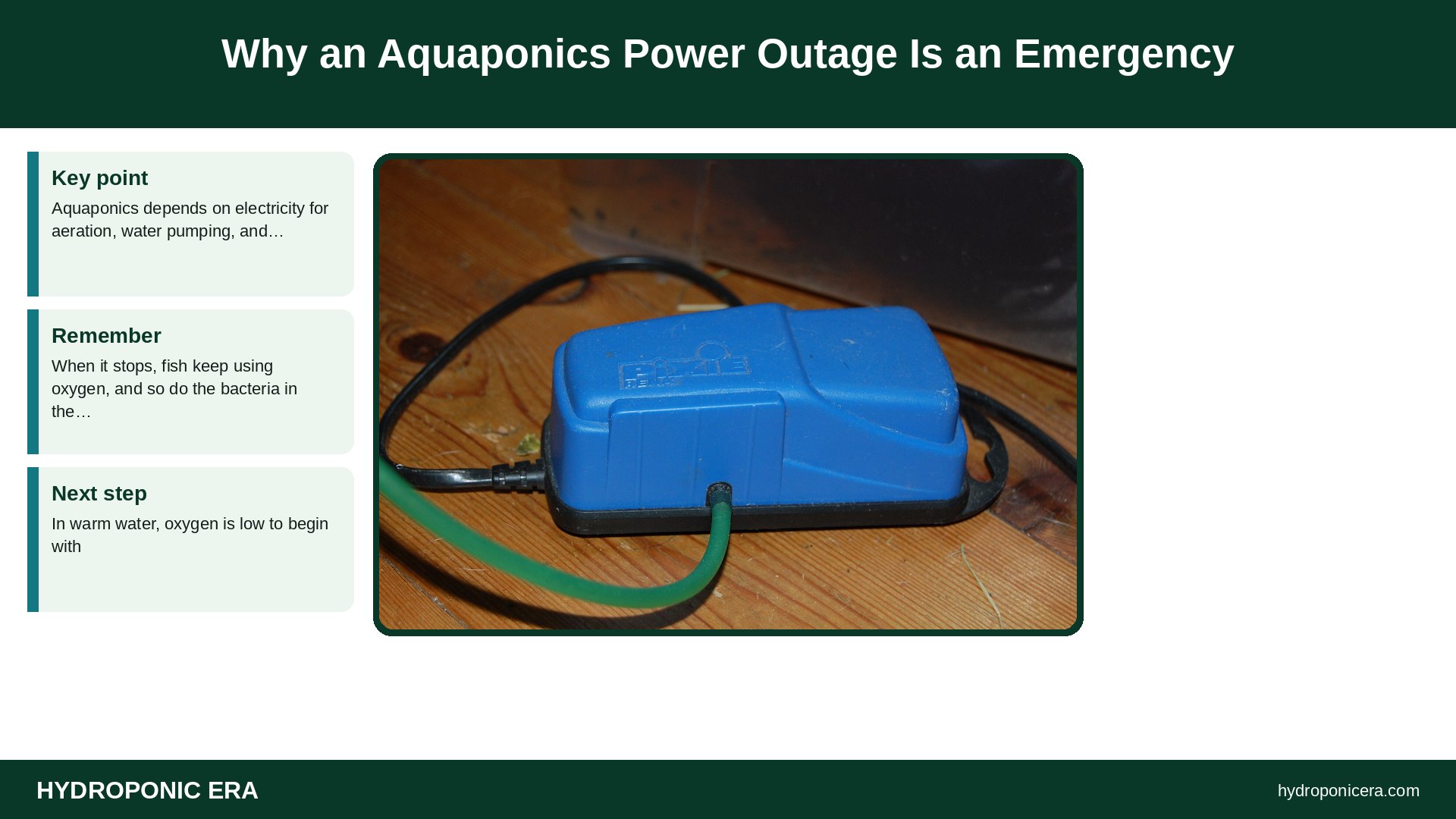 aquaponics power outage — Why an Aquaponics Power Outage Is an Emergency