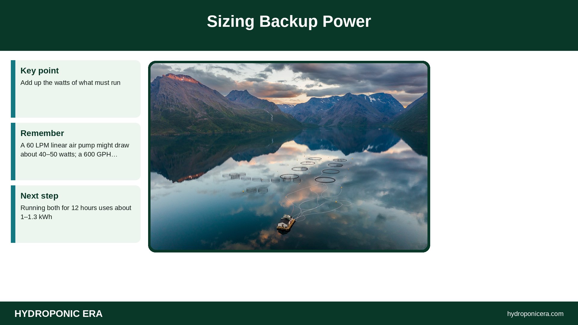 aquaponics power outage — Sizing Backup Power