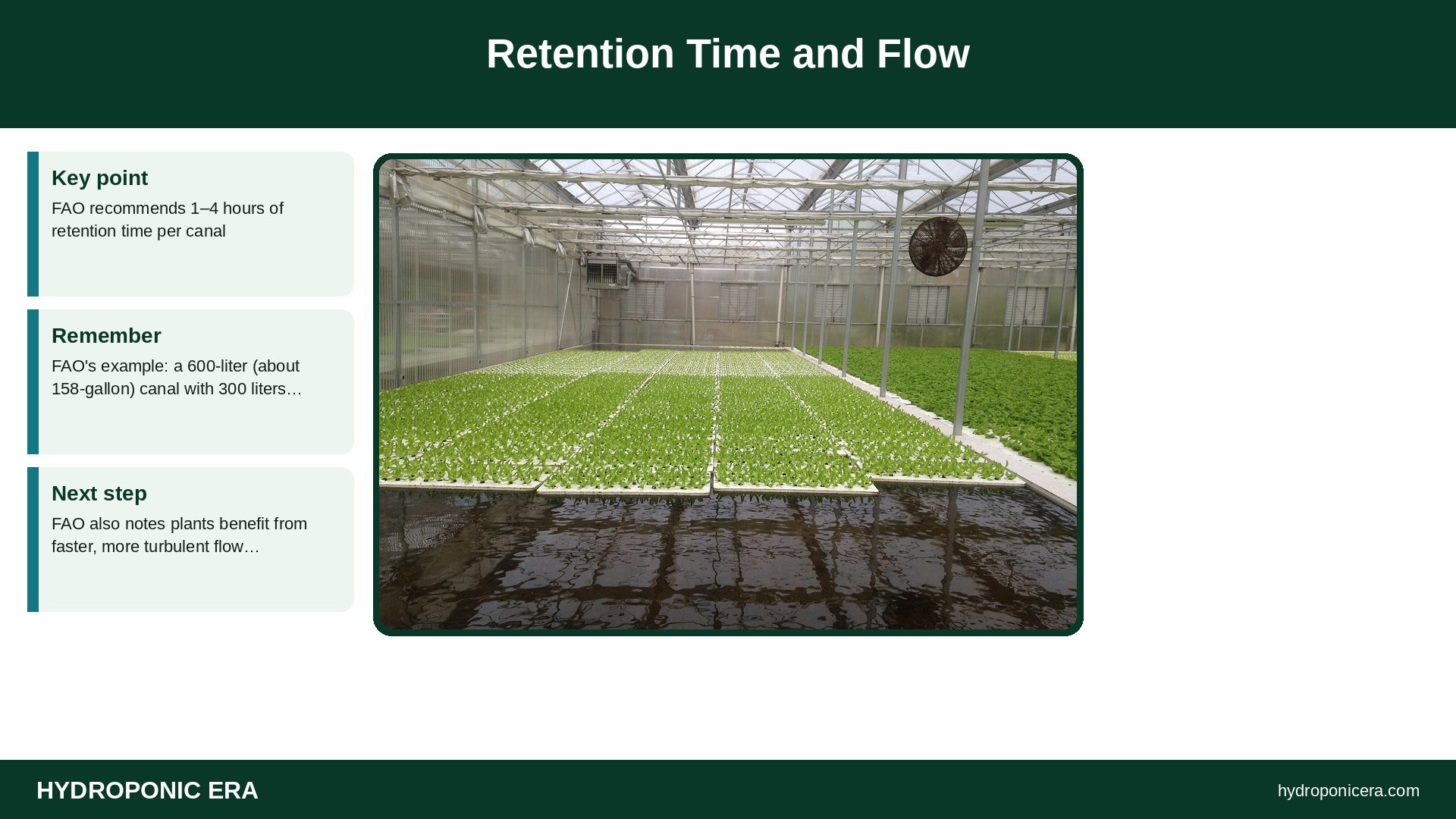 aquaponics raft system — Retention Time and Flow