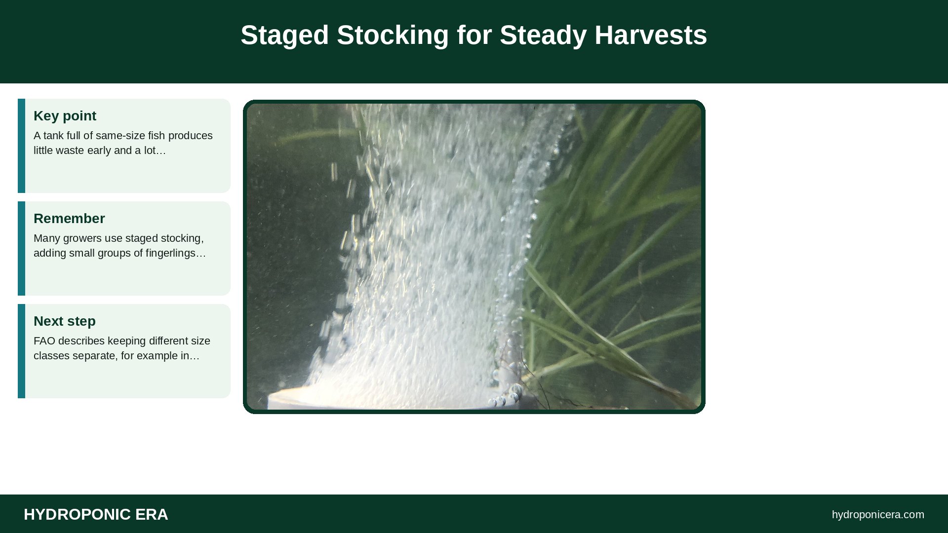 aquaponics stocking density — Staged Stocking for Steady Harvests