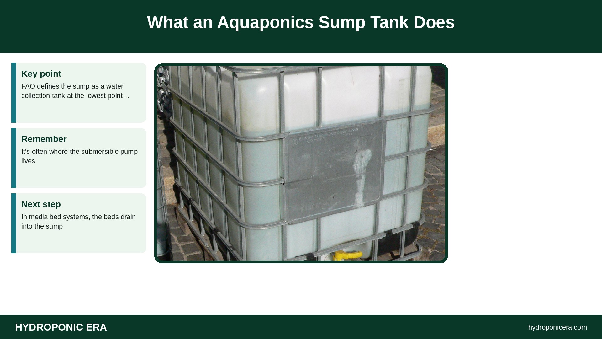 aquaponics sump tank — What an Aquaponics Sump Tank Does