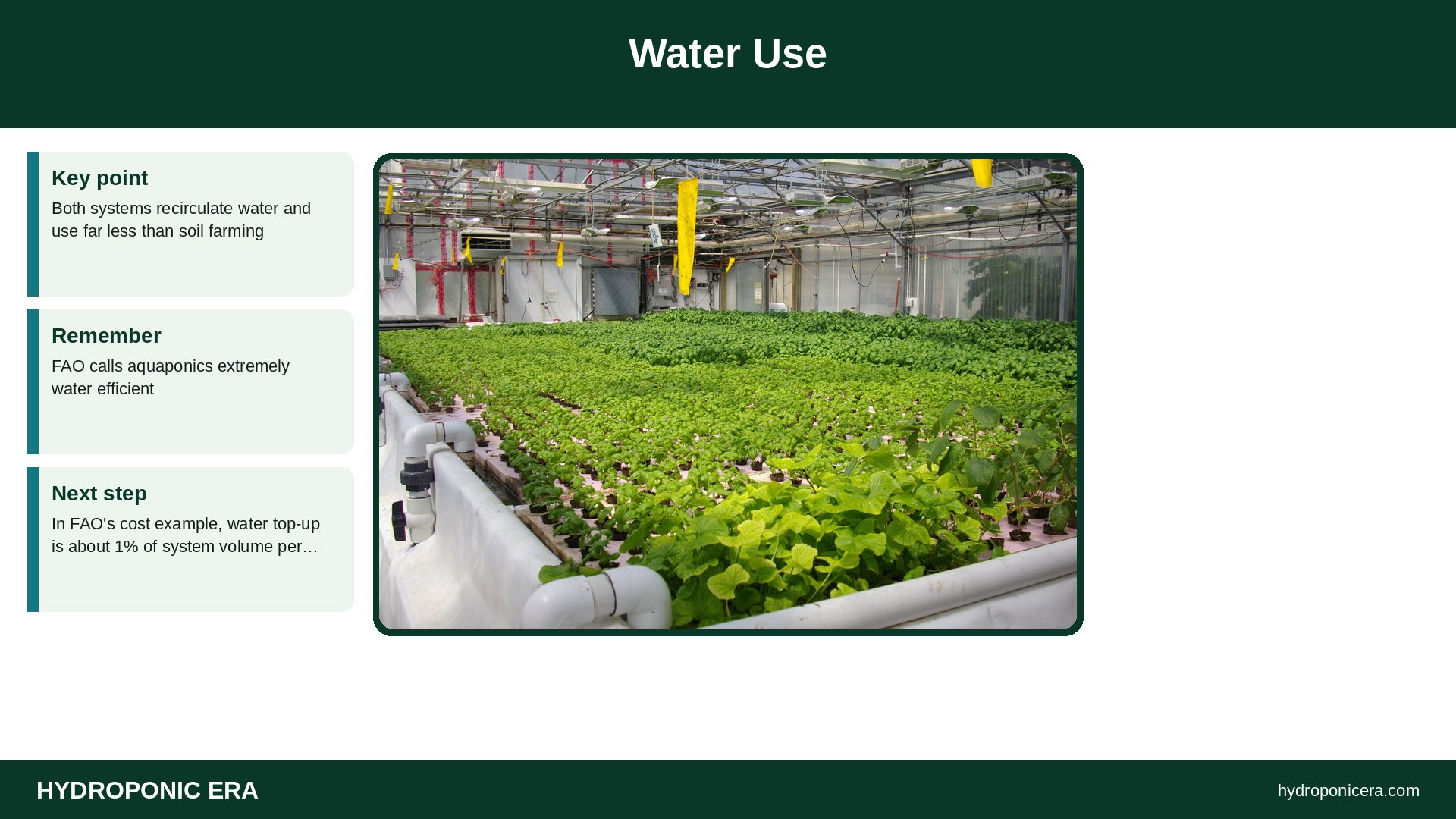aquaponics vs hydroponics — Water Use